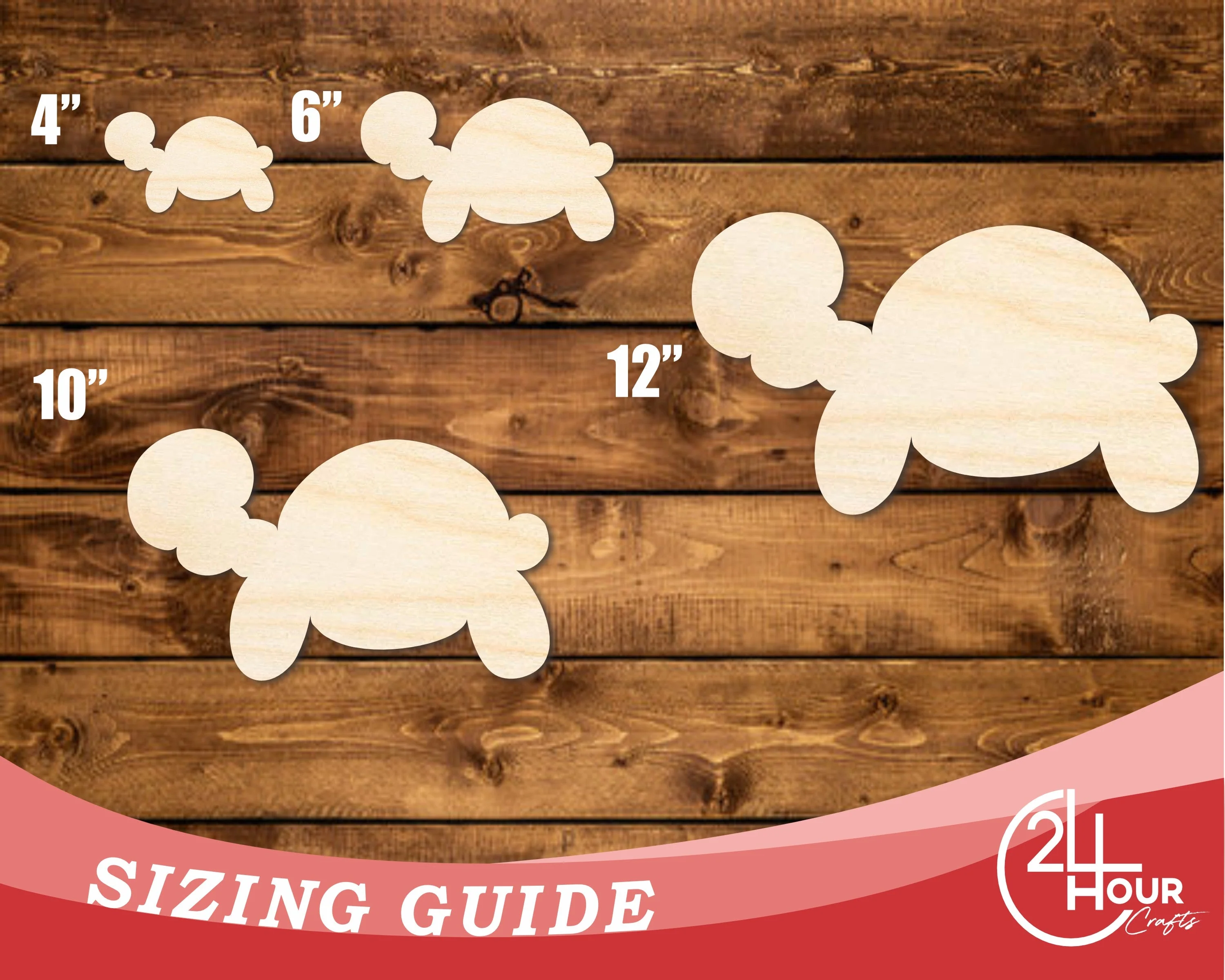 Unfinished Wood Balloon Turtle Shape | DIY Craft Cutout | up to 46" DIY - Image 3