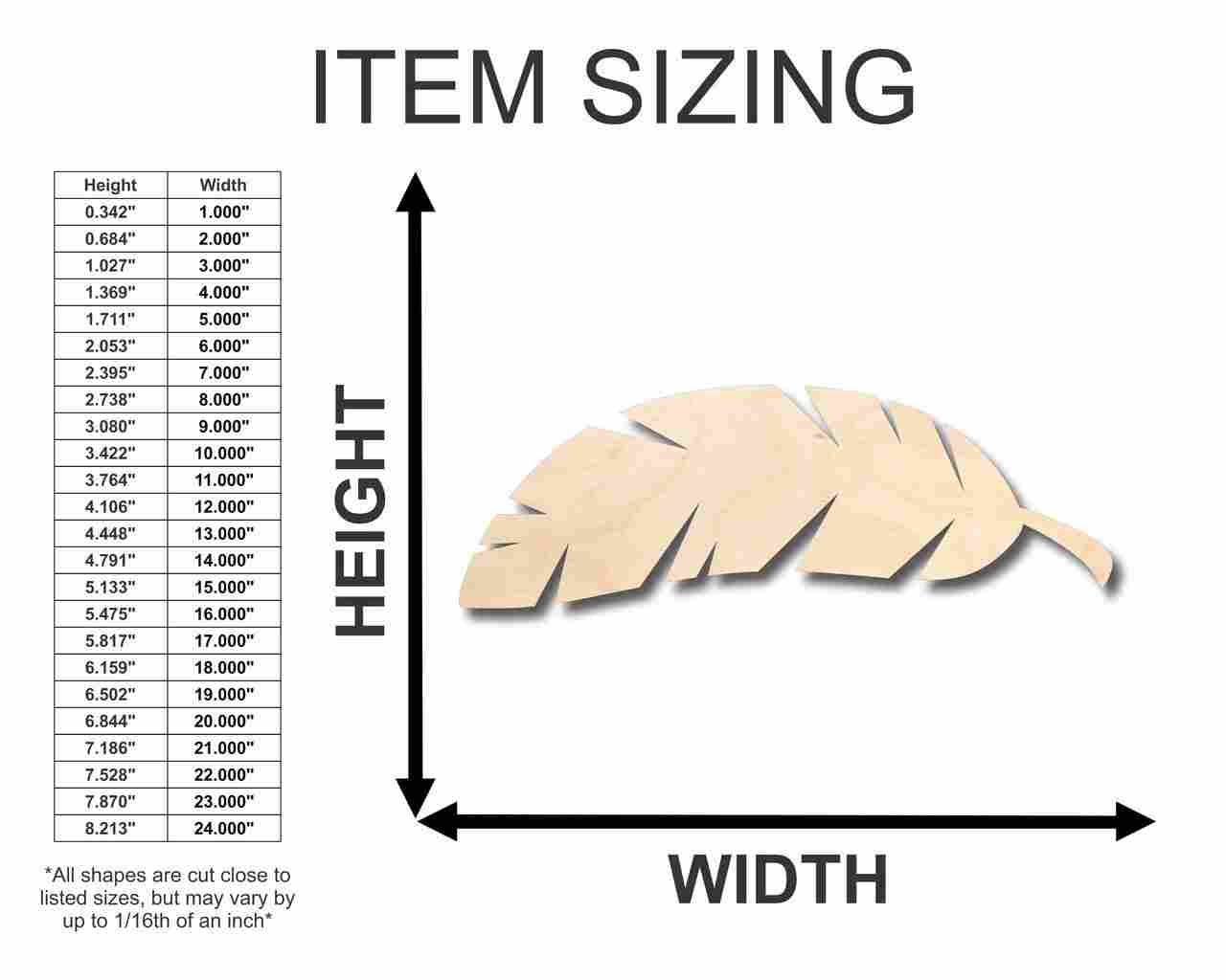 Unfinished Wood Banana Leaf Shape - Craft - up to 46" DIY - Image 2
