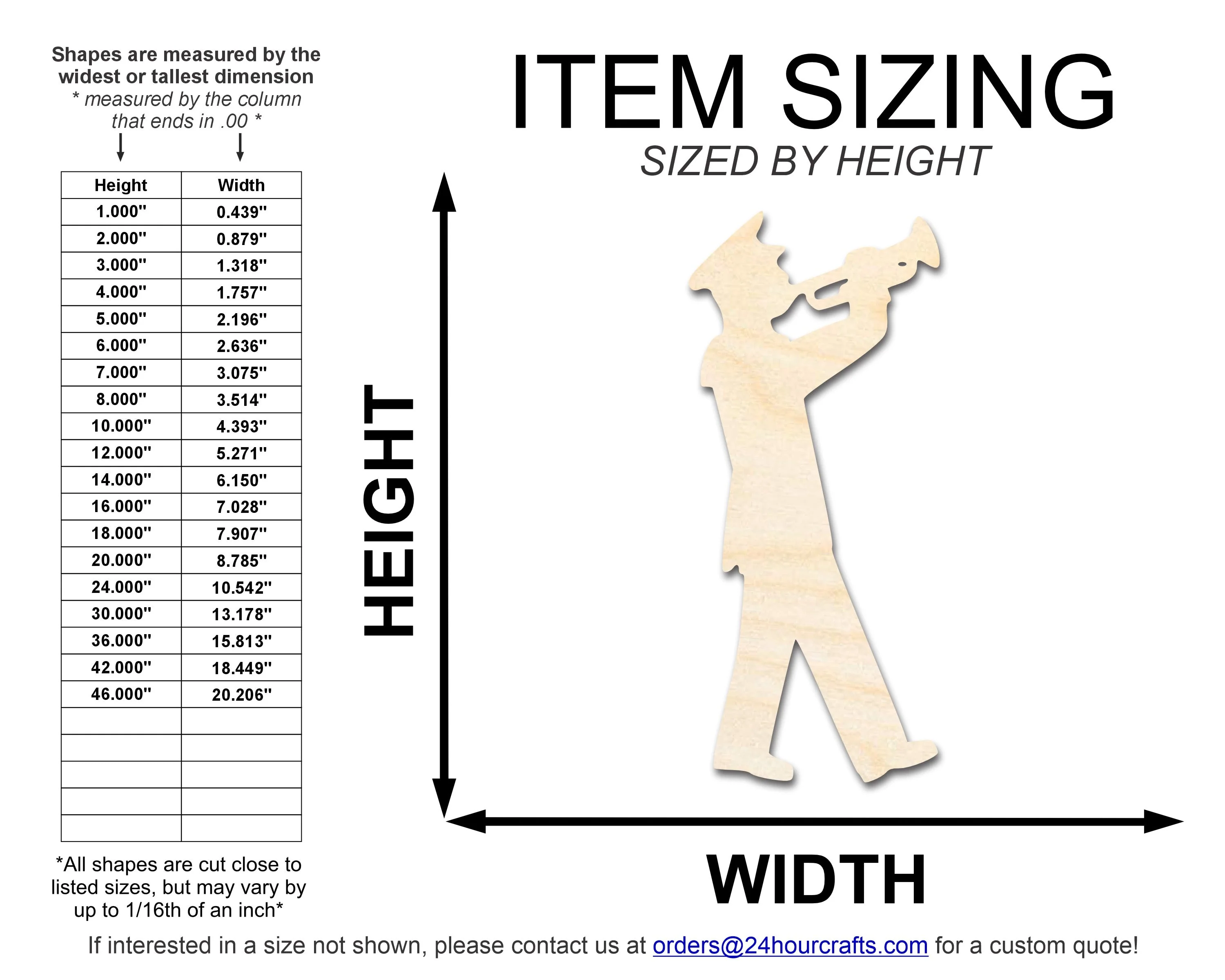 Unfinished Wood Band Trumpet Player Shape | DIY Craft Cutout | up to 46" DIY - Image 2