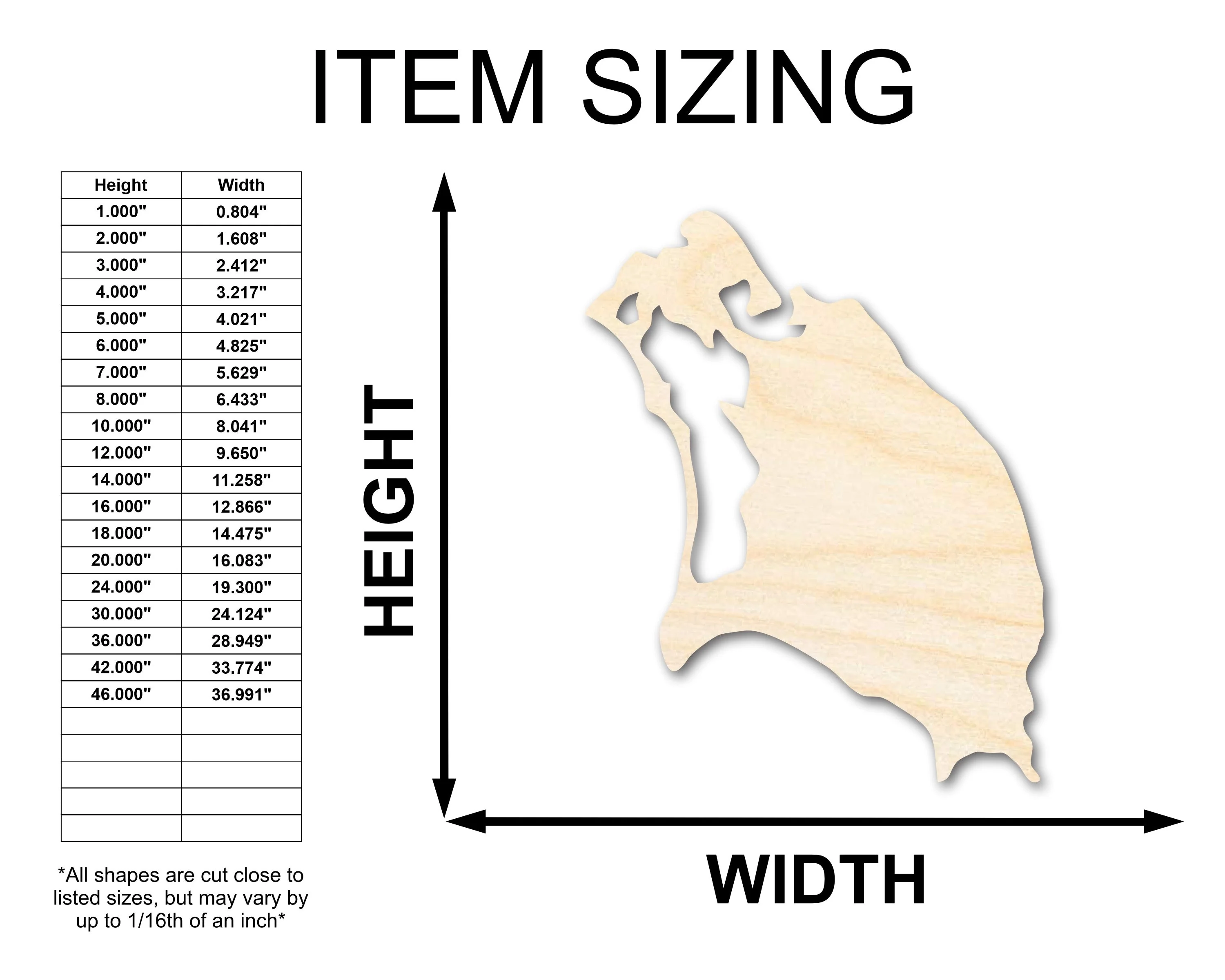 Unfinished Wood Barbuda Country Shape - Caribbean Craft - up to 46" DIY - Image 2