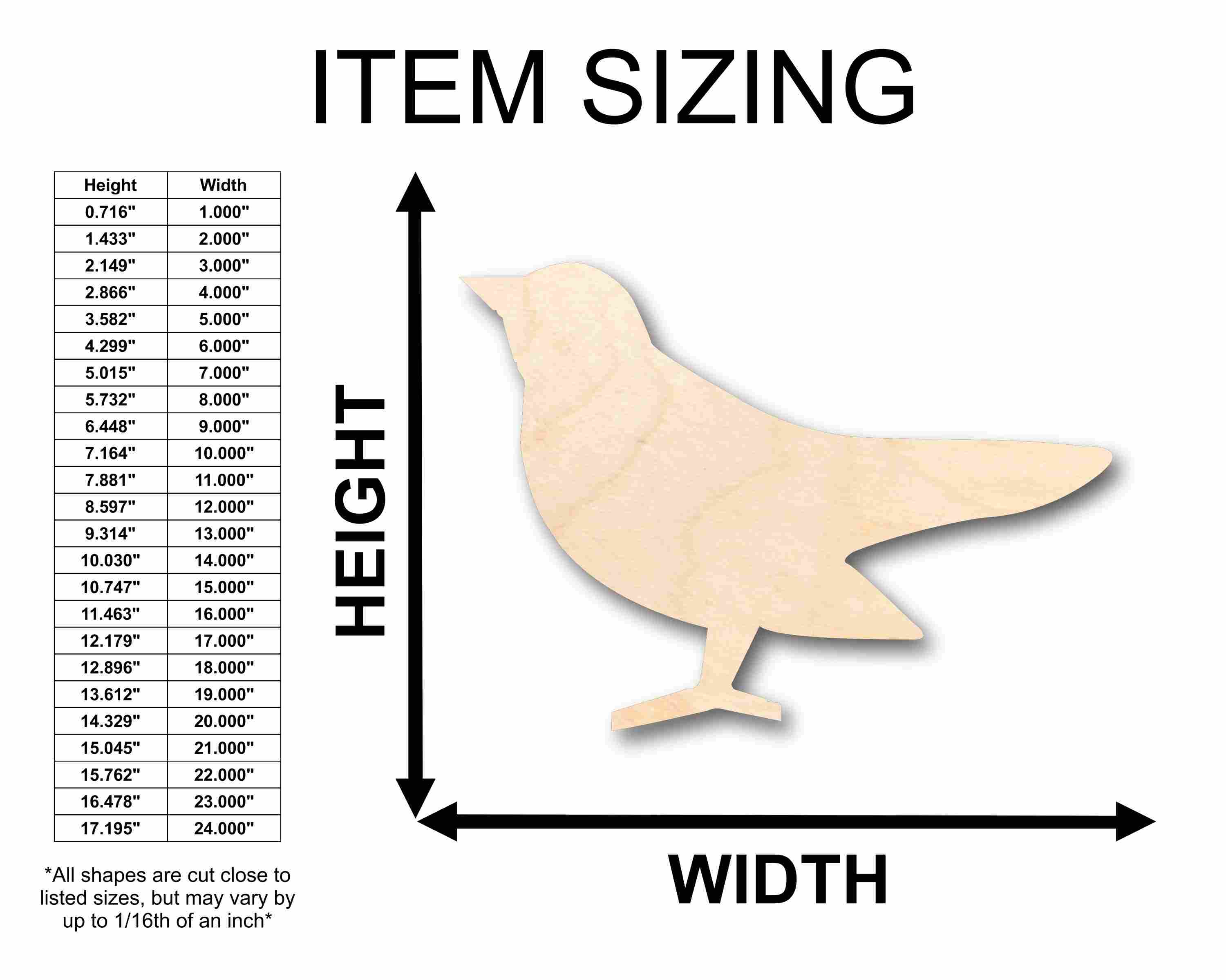 Unfinished Wood Barn Swallow Bird Silhouette - Craft- up to 46" DIY - Image 2
