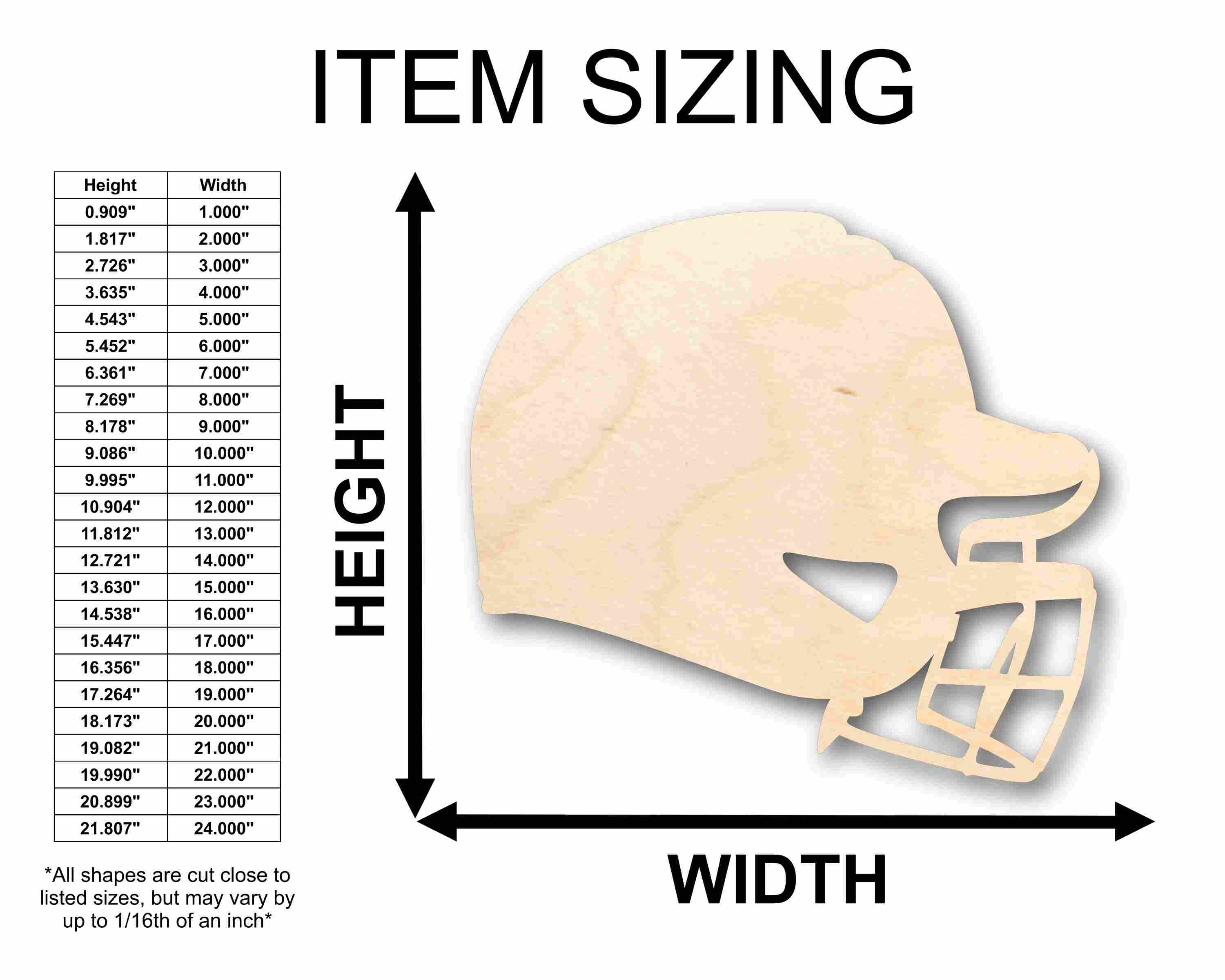 Unfinished Wood Baseball Helmet Silhouette - Craft- up to 46" DIY - Image 2