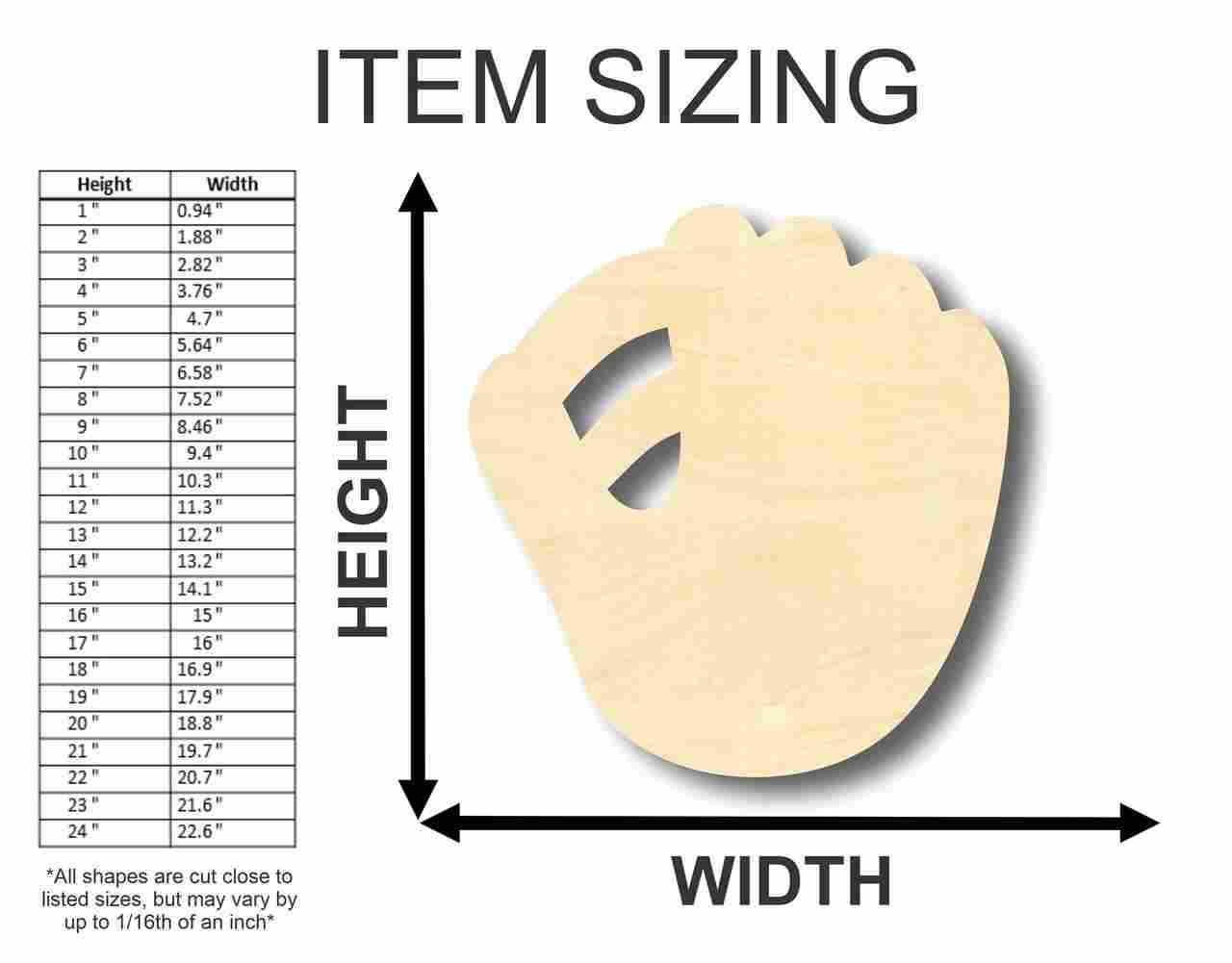 Unfinished Wood Baseball Mitt Shape - Sports - Kids Room Decor - up to 46" DIY - Image 2