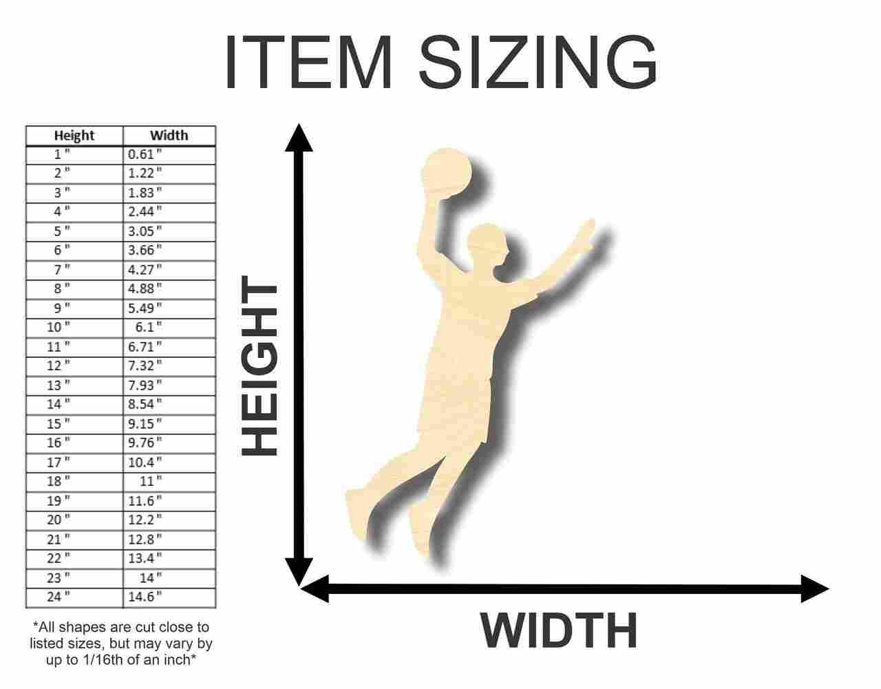 Unfinished Wood Basketball Player Shape - Sports - Kids Room Decor - up to 46" DIY - Image 2