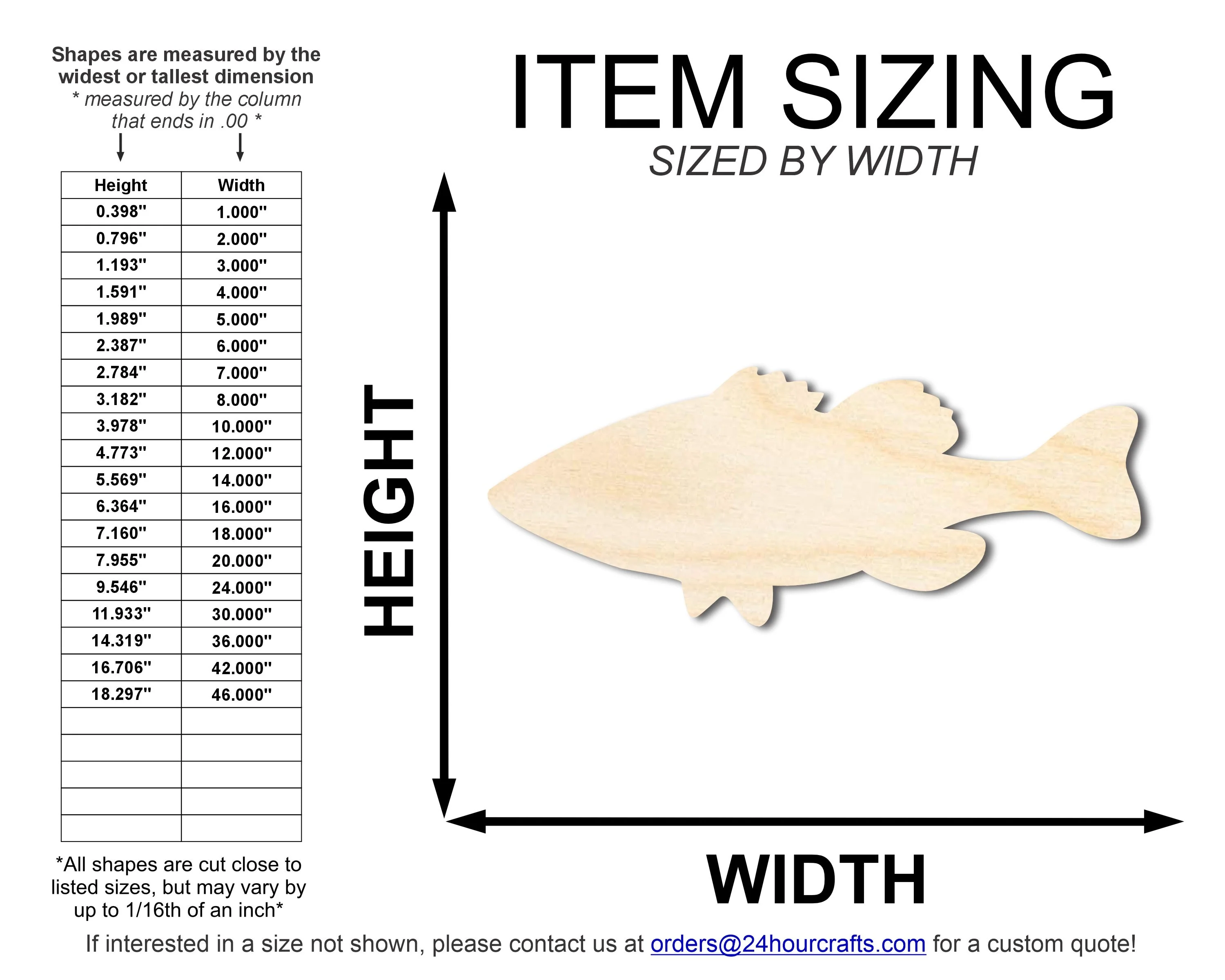 Unfinished Wood Bass Silhouette | DIY Craft Cutout | up to 46" DIY - Image 2