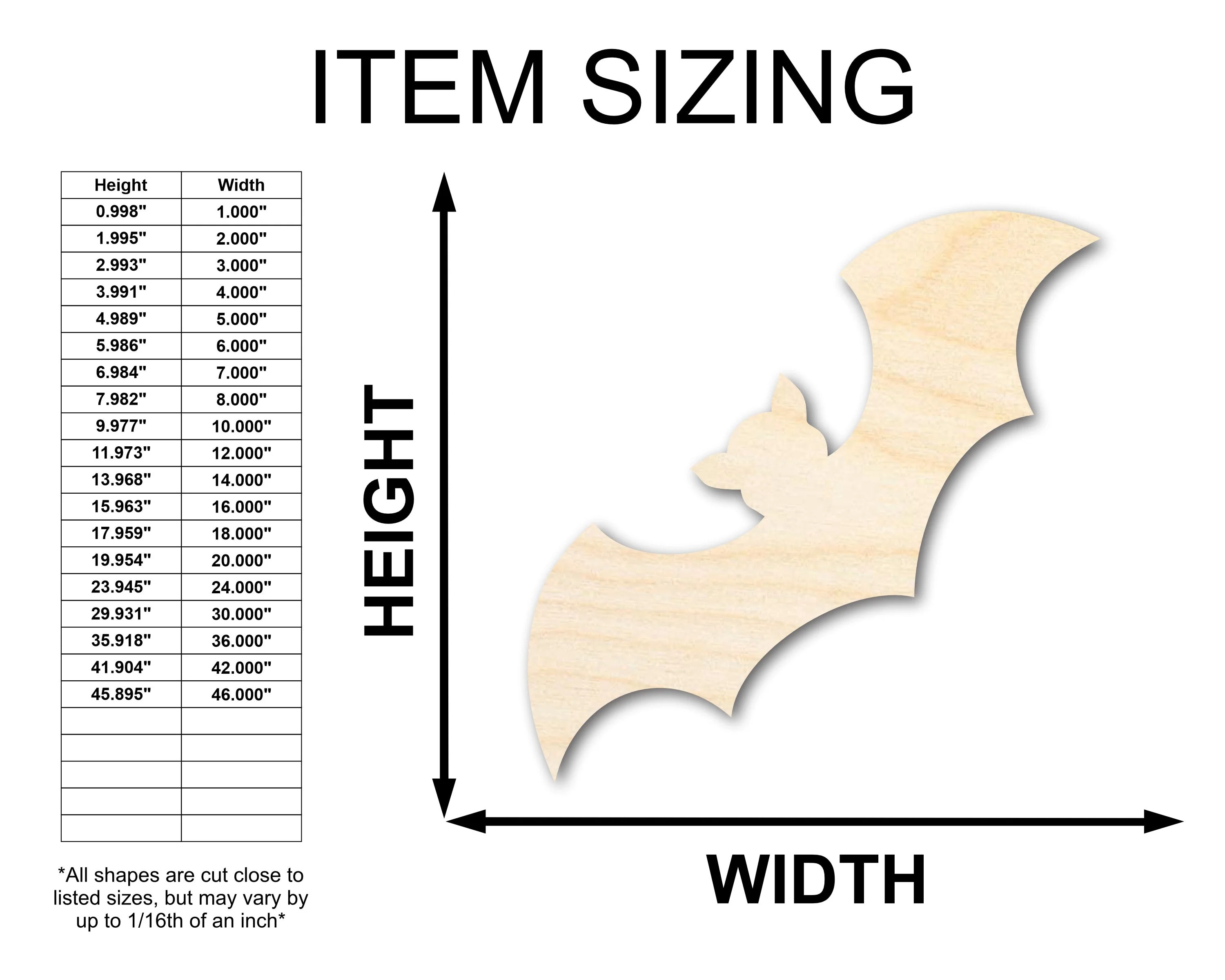 Unfinished Wood Bat Shape - Craft - up to 46" - Image 2