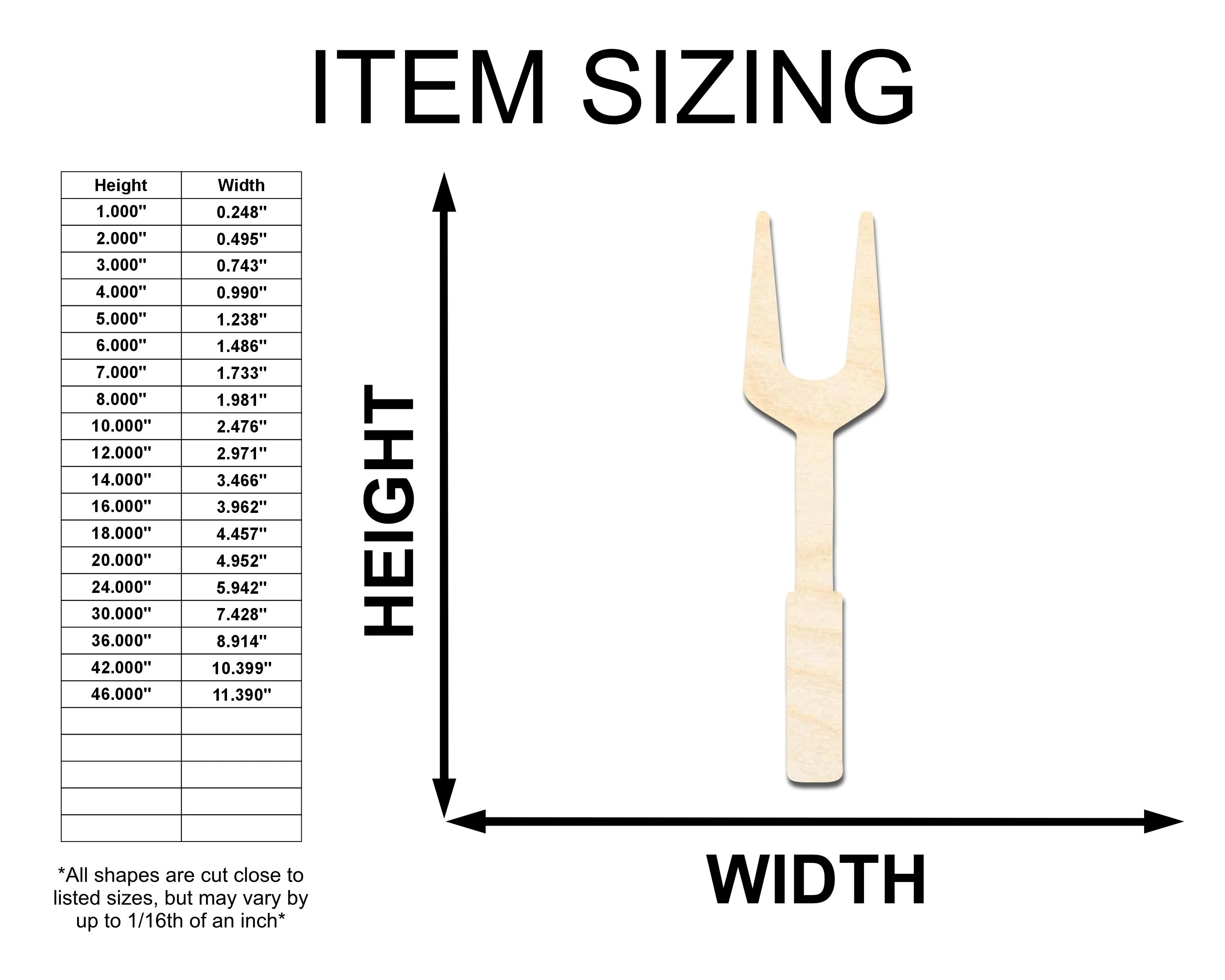 Unfinished Wood BBQ Fork Shape | Craft Cutout | up to 46" DIY - Image 2