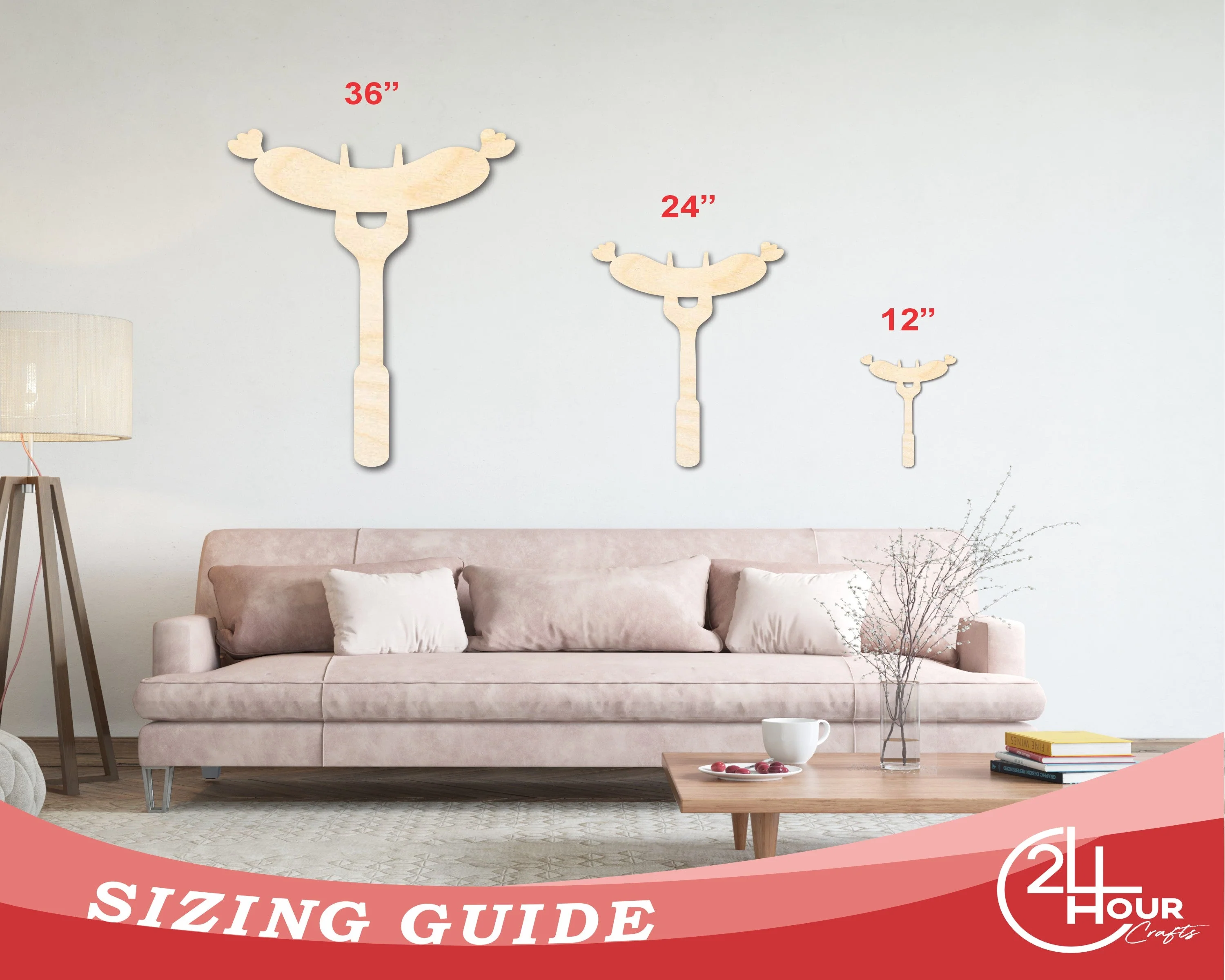 Unfinished Wood BBQ Sausage Shape | Craft Cutout | up to 46" DIY - Image 3