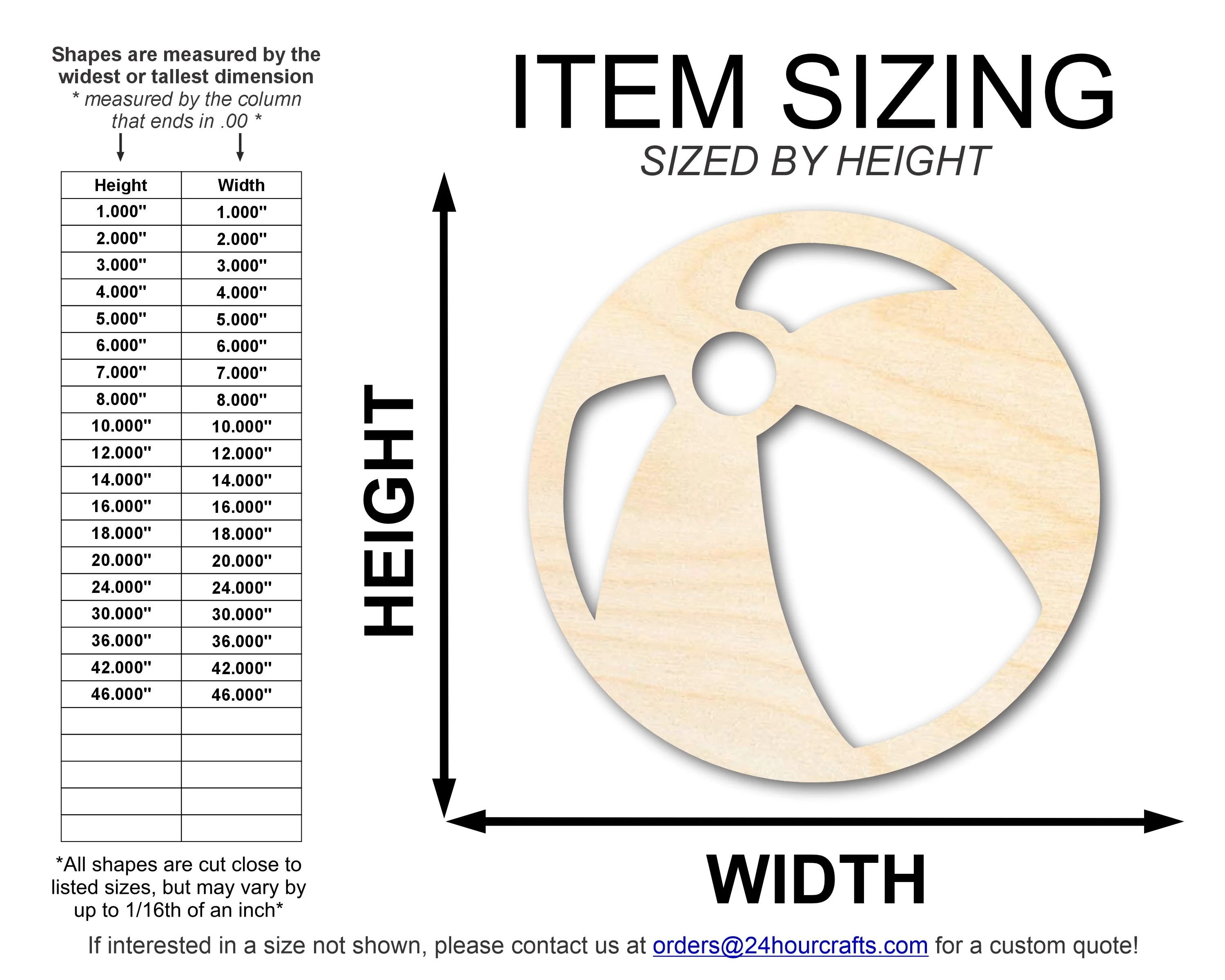 Unfinished Wood Beach Ball Shape | DIY Craft Cutout | up to 46" DIY - Image 2