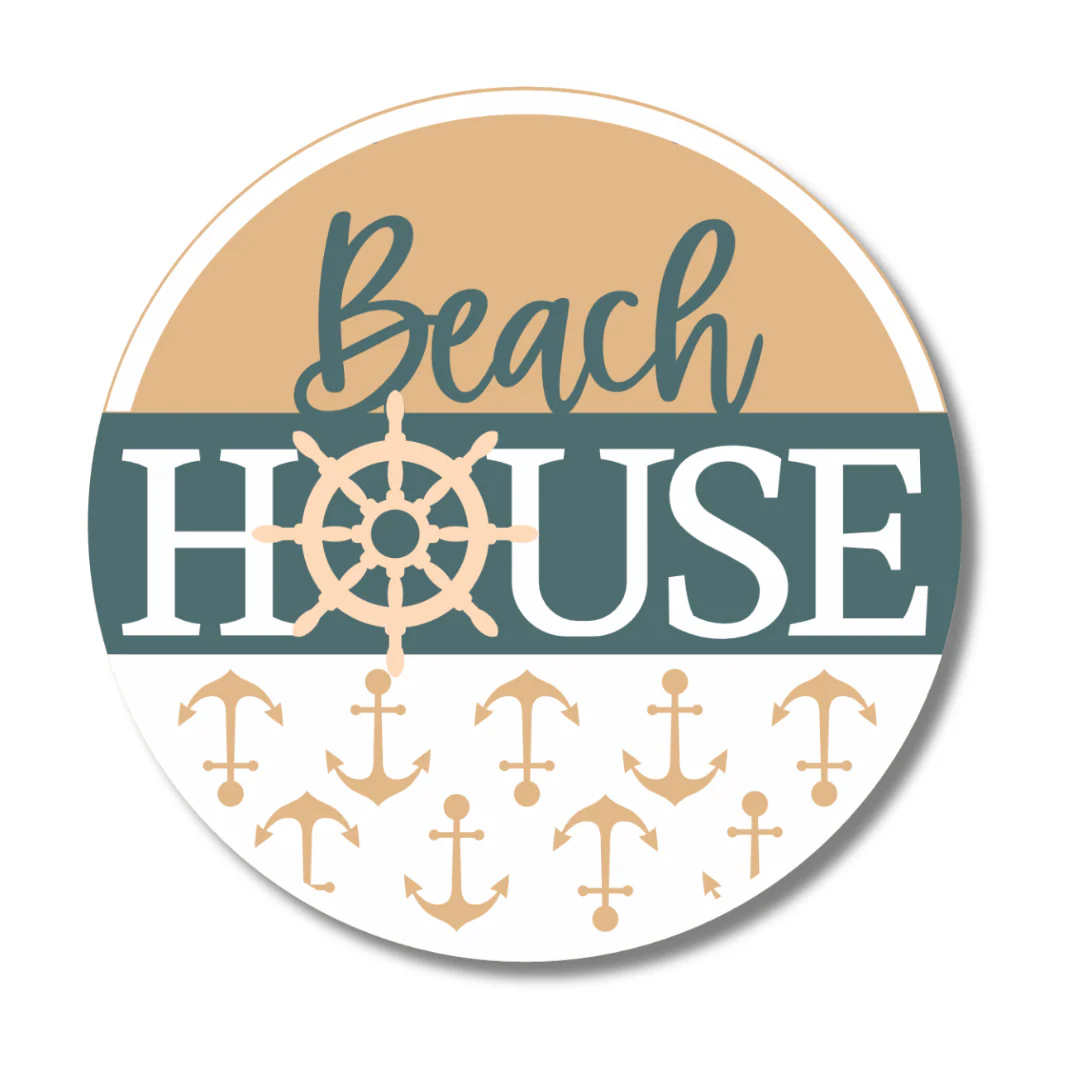 Unfinished Wood Beach House Door Sign Kit | Wood Craft Cutouts | 1/4" Thick | - Image 2