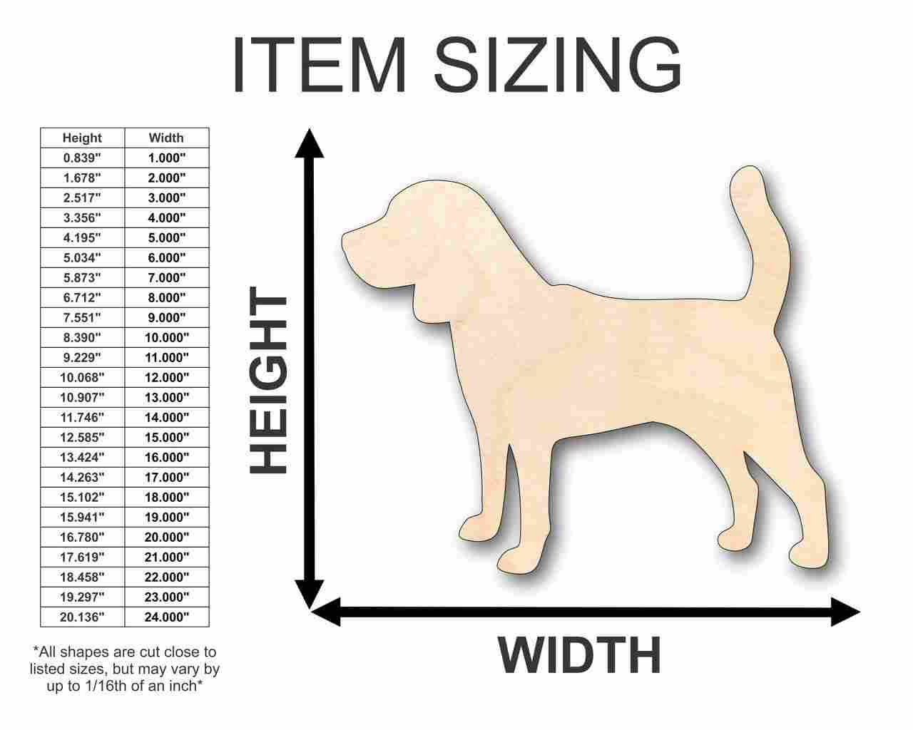 Unfinished Wood Beagle Dog Shape - Animal - Pet - Craft - up to 46" DIY - Image 2