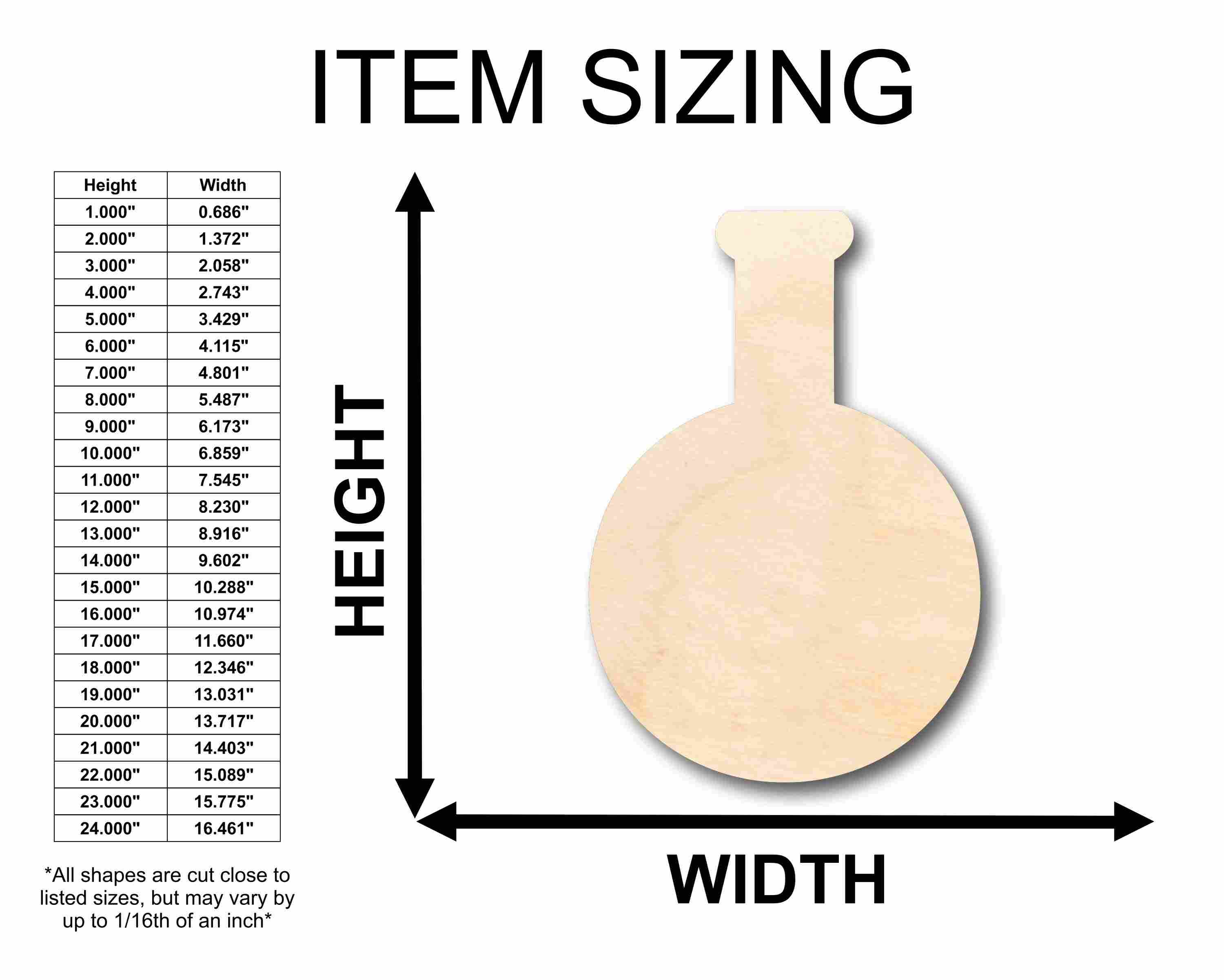 Unfinished Wood Beaker Potion Flask Silhouette - Craft- up to 46" DIY - Image 2