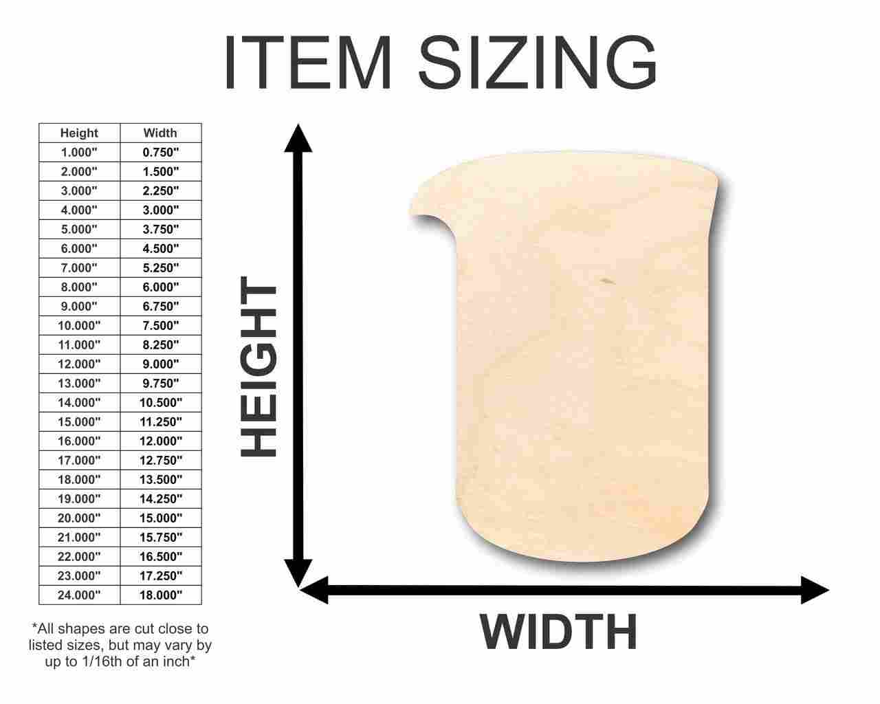 Unfinished Wood Beaker Shape - Chemistry - Craft - up to 46" DIY - Image 2