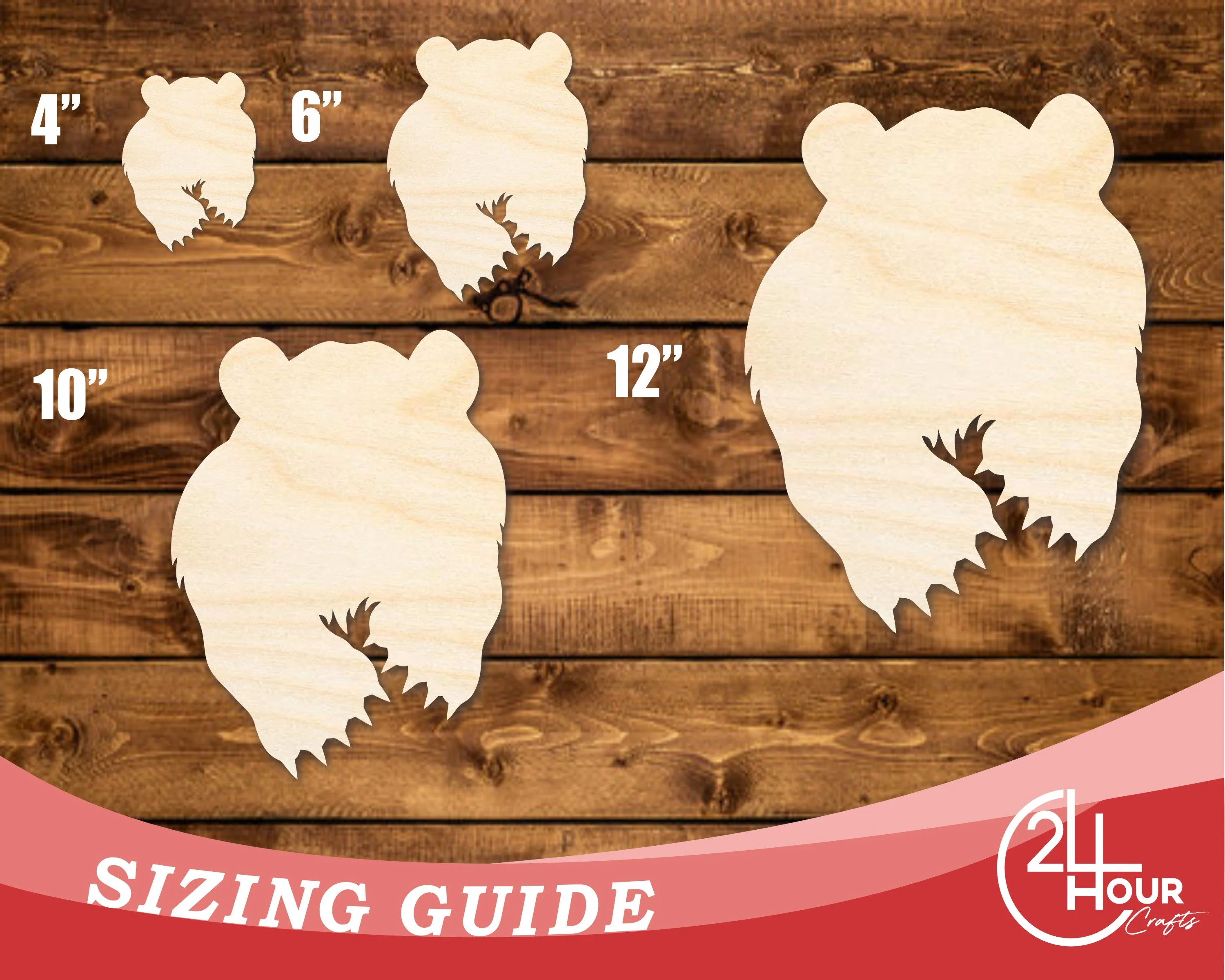 Unfinished Wood Bear Mascot Shape | DIY Craft Cutout | up to 46" DIY - Image 3