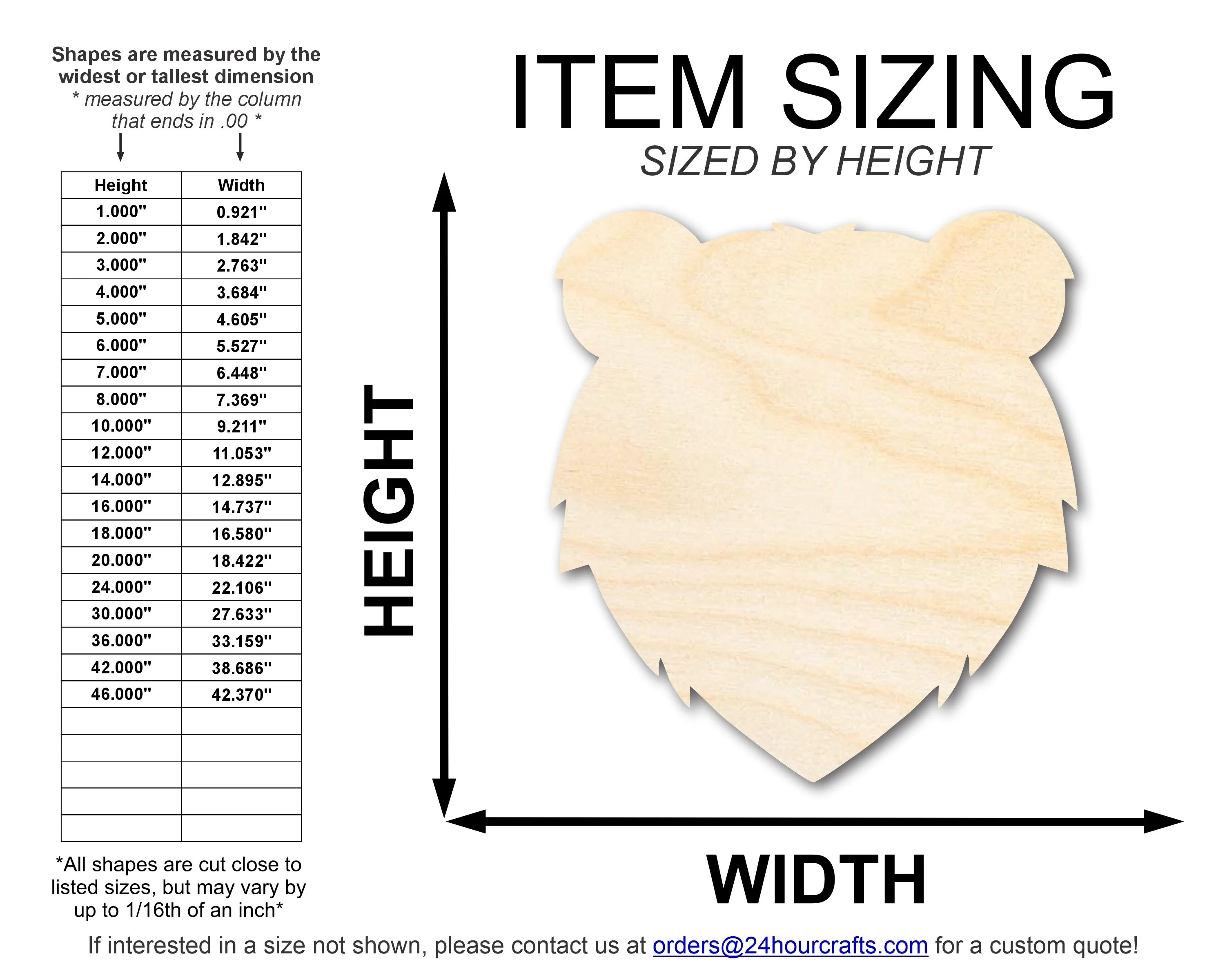 Unfinished Wood Bear Mascot Shape | DIY Craft Cutout | up to 46" DIY - Image 2
