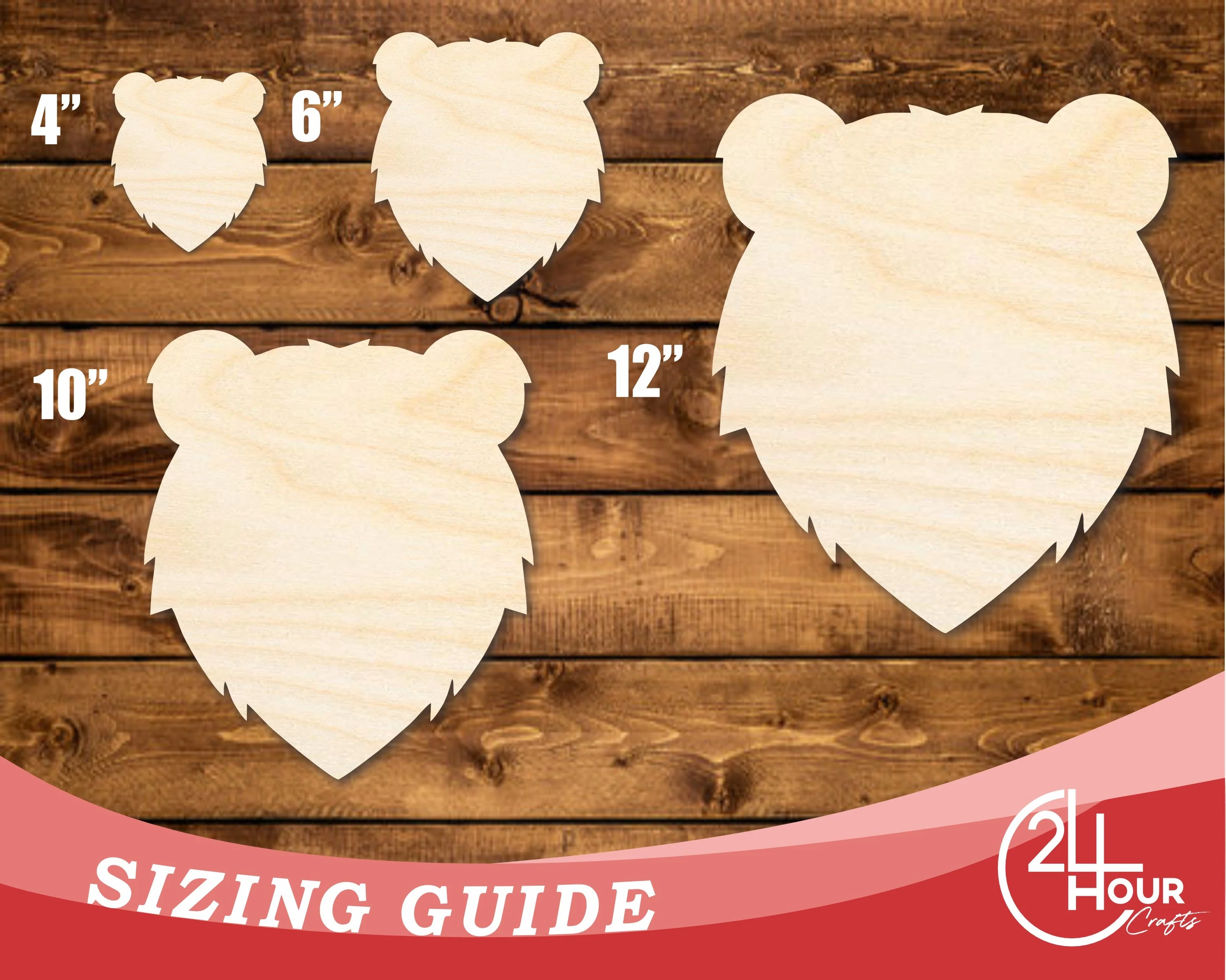 Unfinished Wood Bear Mascot Shape | DIY Craft Cutout | up to 46" DIY - Image 3