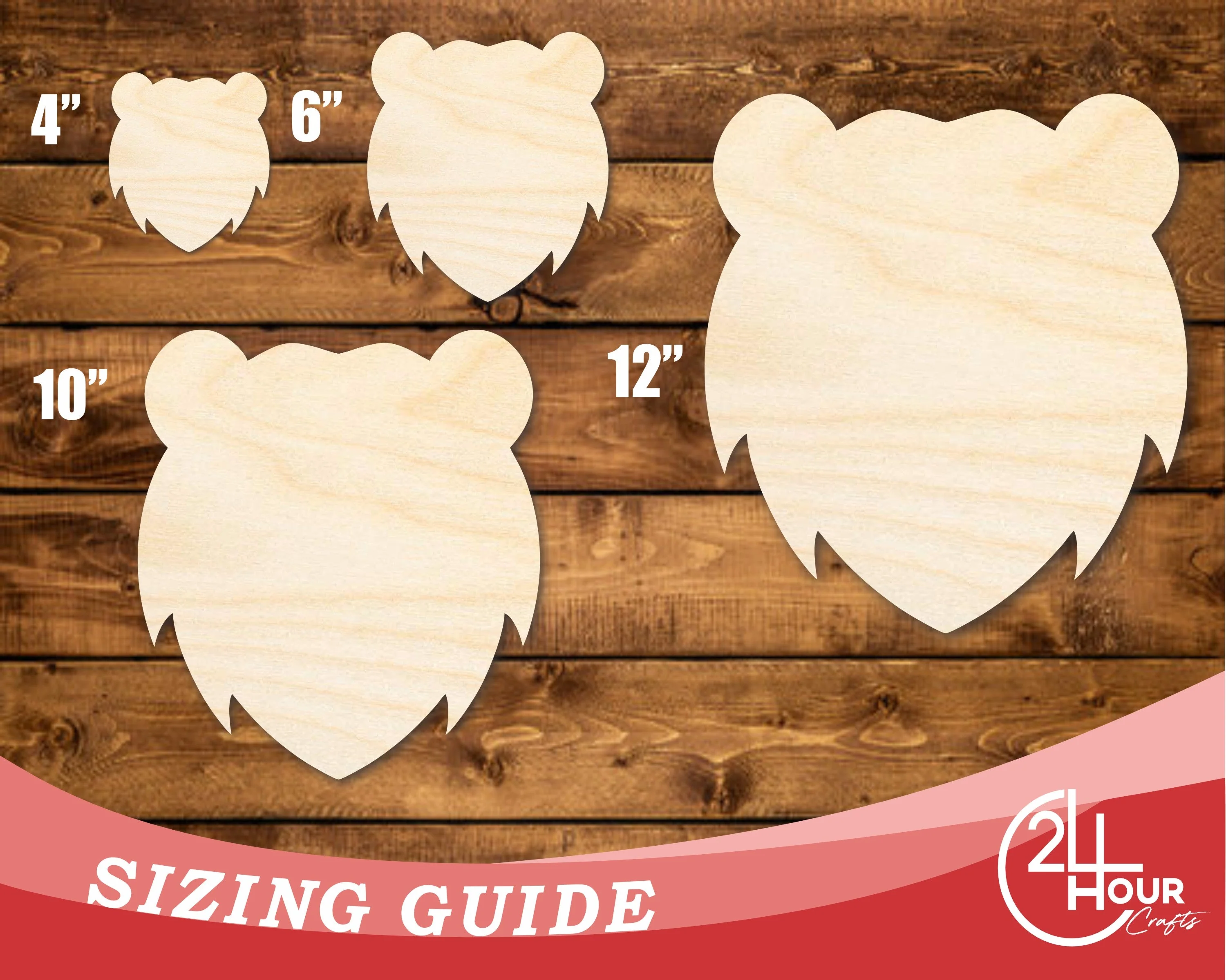 Unfinished Wood Bear Mascot Shape | DIY Craft Cutout | up to 46" DIY - Image 3