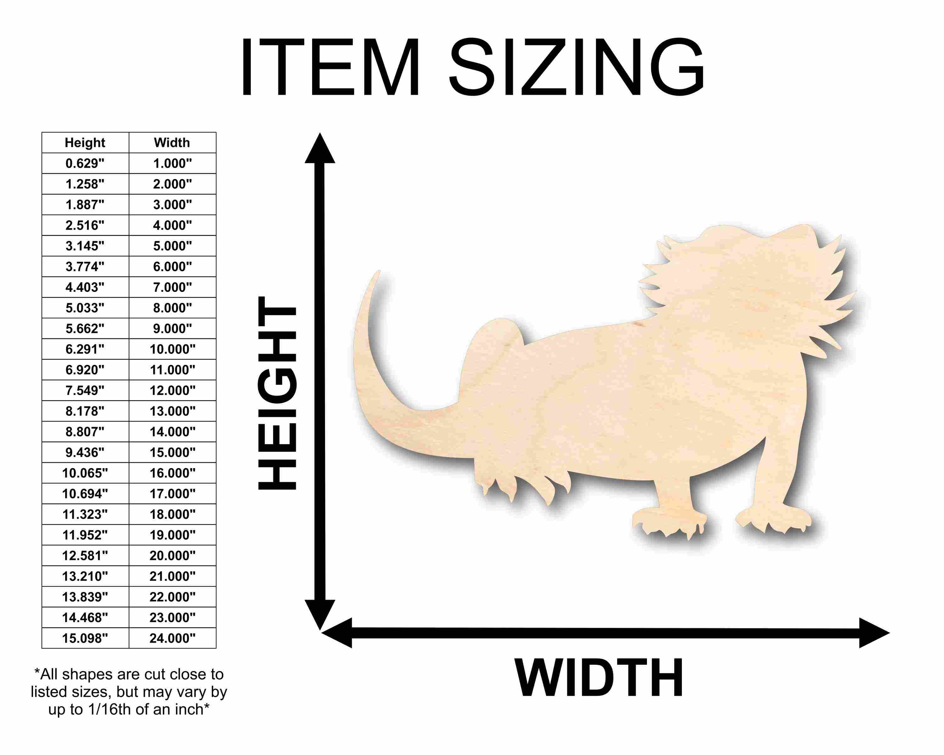 Unfinished Wood Bearded Dragon Silhouette - Craft- up to 46" DIY - Image 2