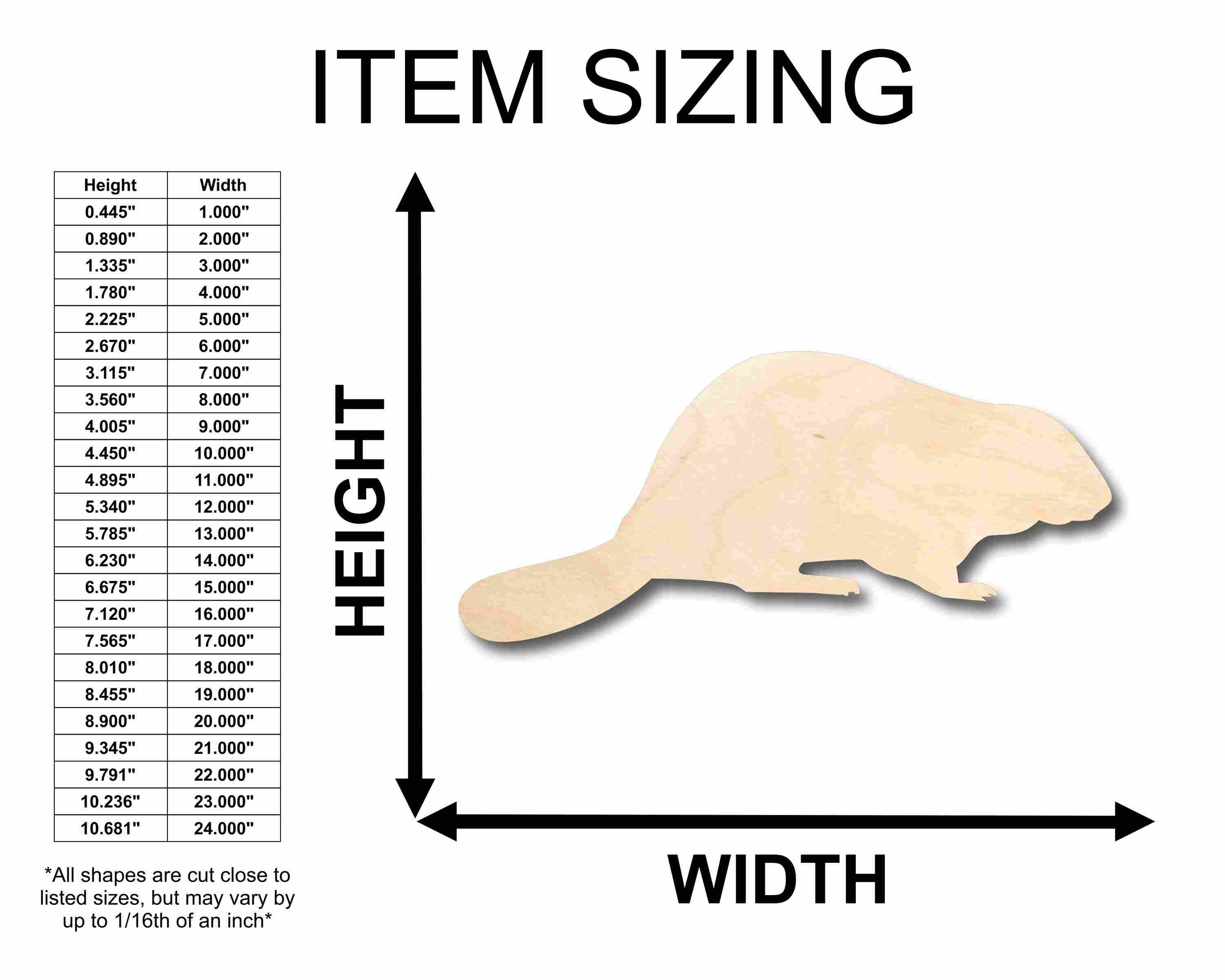 Unfinished Wood Beaver Silhouette - Craft- up to 46" DIY - Image 2