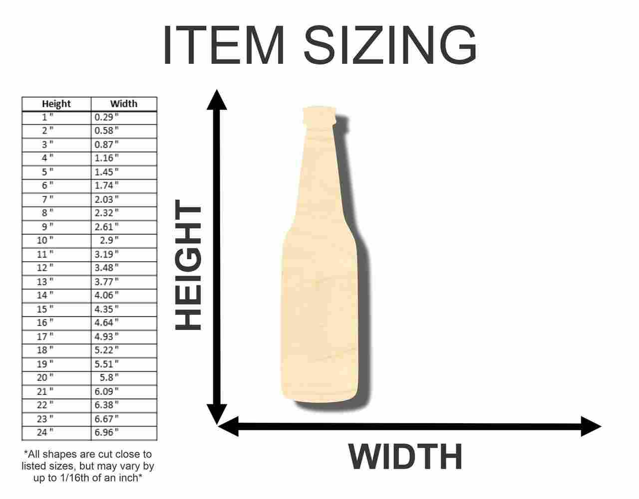 Unfinished Wood Beer Soda Pop Bottle Shape - Bar Decor - Craft - up to 46" DIY - Image 2