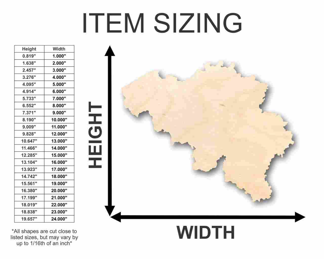 Unfinished Wood Belgium Shape - Country - Craft - up to 46" DIY - Image 2