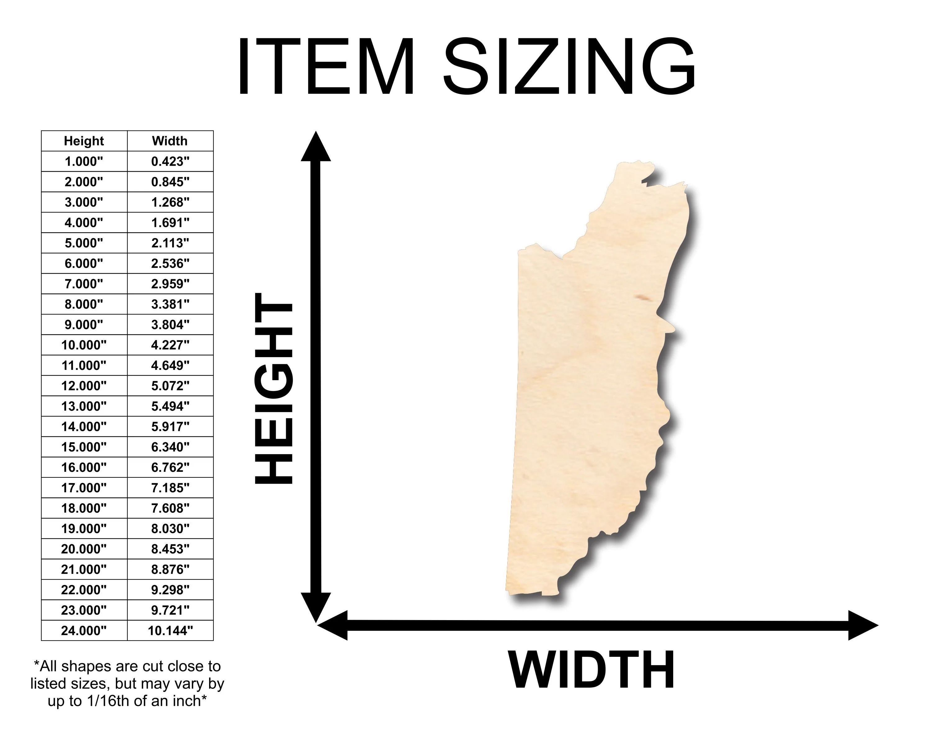 Unfinished Wood Belize Shape - Country - Craft - up to 46" DIY - Image 2