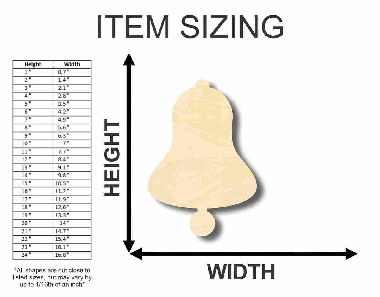 Unfinished Wood Bell Shape - Craft - up to 46" DIY - Image 2