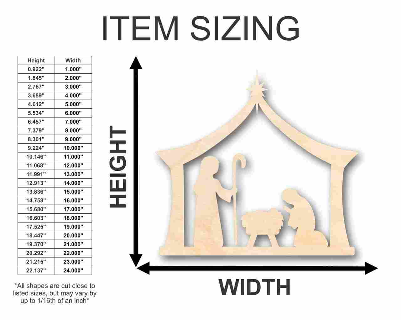 Unfinished Wood Bethlehem Nativity Shape - Christmas - Craft - up to 46" DIY - Image 2