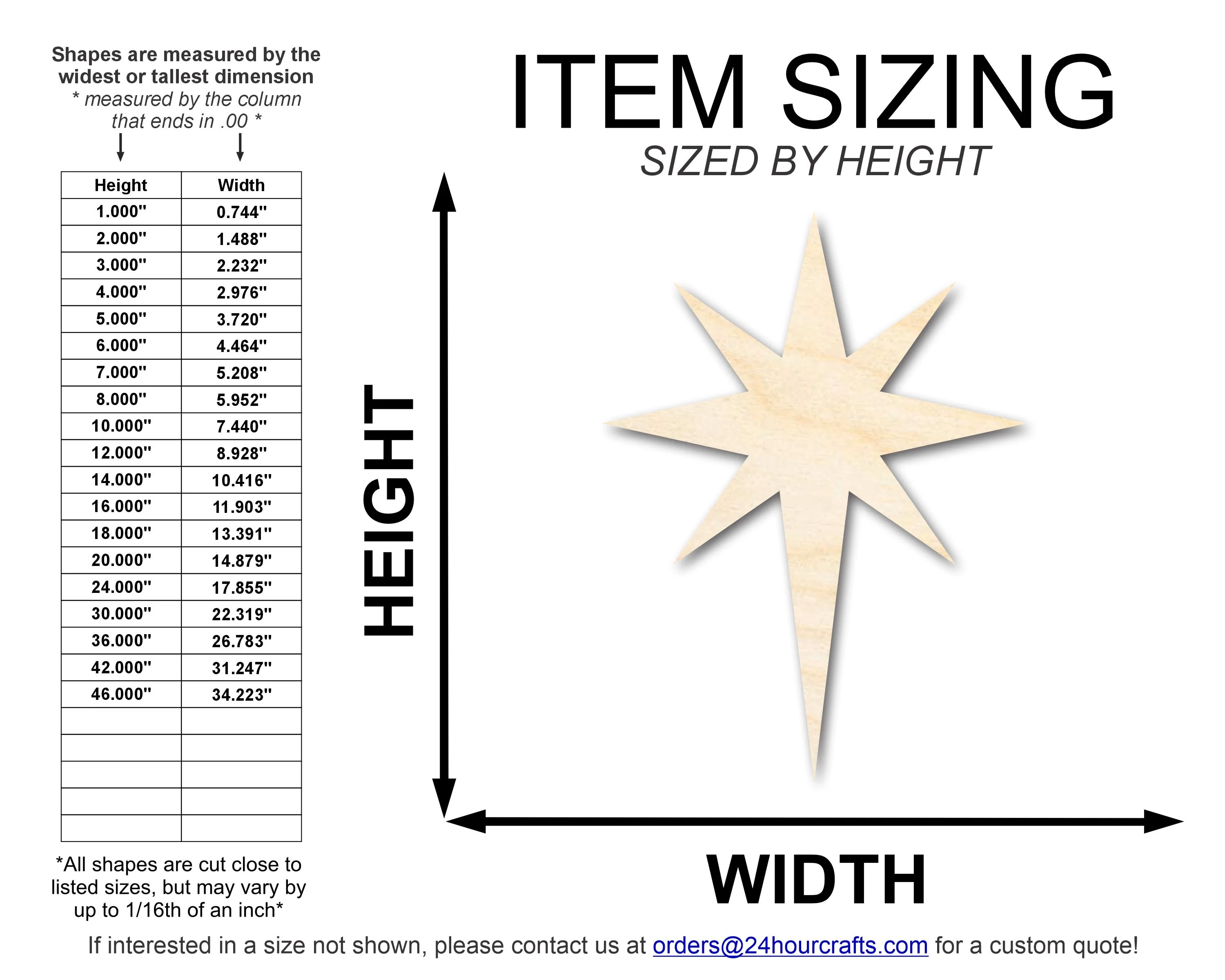Unfinished Wood Bethlehem Star Shape | DIY Christmas Craft Cutout | Up to 36" - Image 2