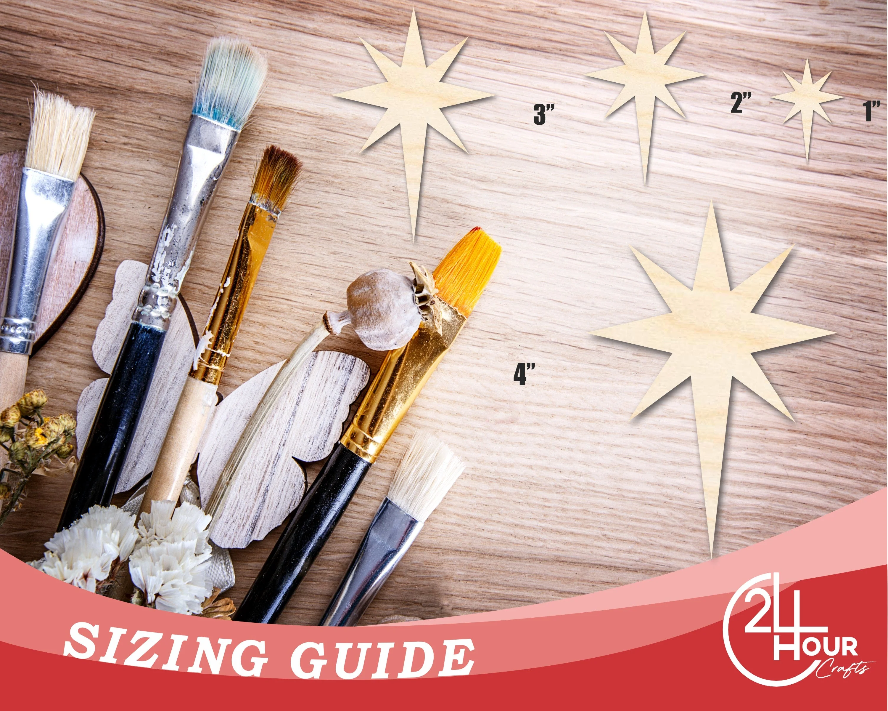 Unfinished Wood Bethlehem Star Shape | DIY Christmas Craft Cutout | Up to 36" - Image 3