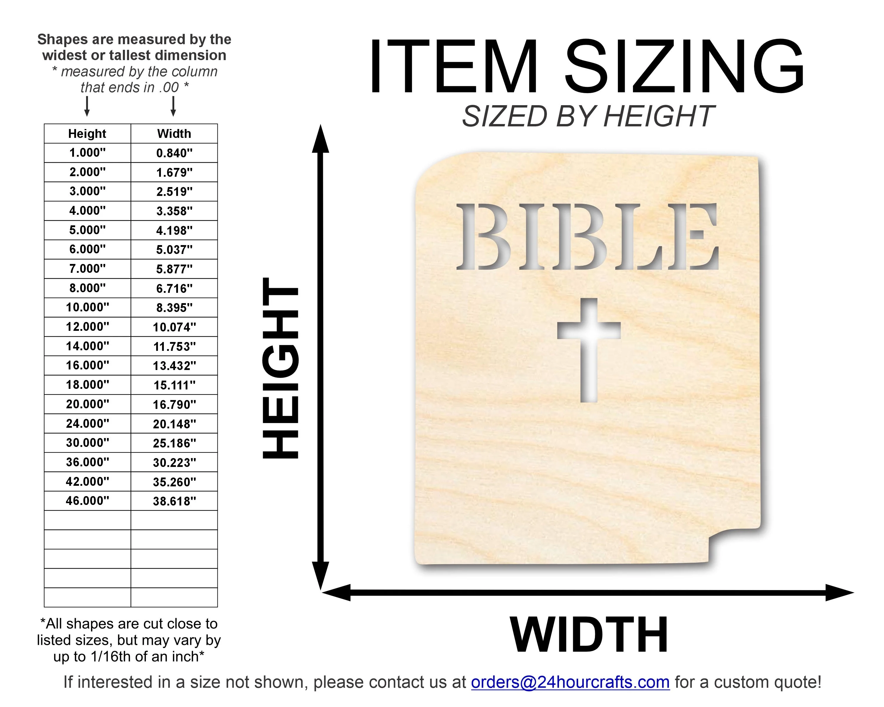 Unfinished Wood Bible Shape | DIY Craft Cutout | up to 46" DIY - Image 2