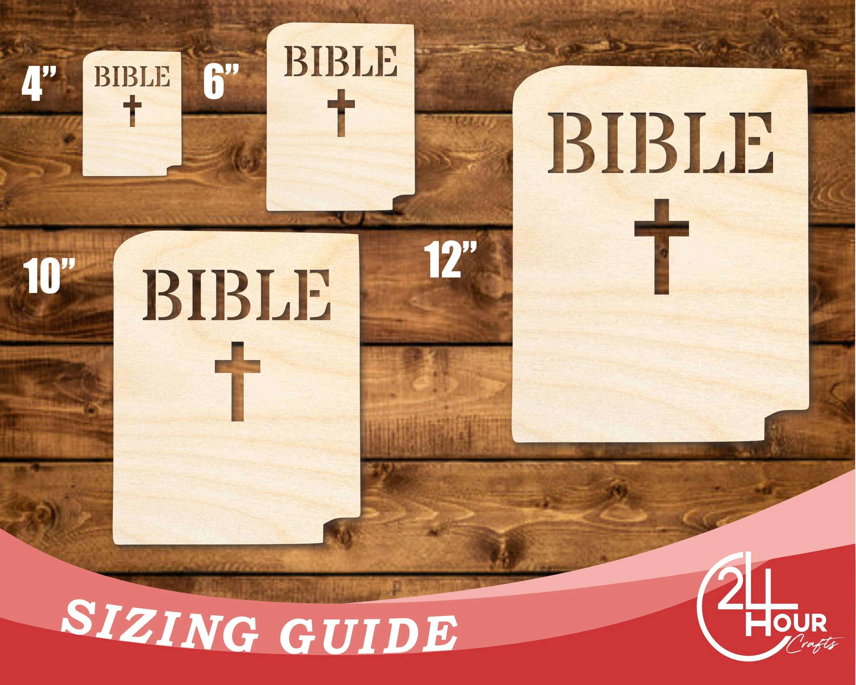 Unfinished Wood Bible Shape | DIY Craft Cutout | up to 46" DIY - Image 3