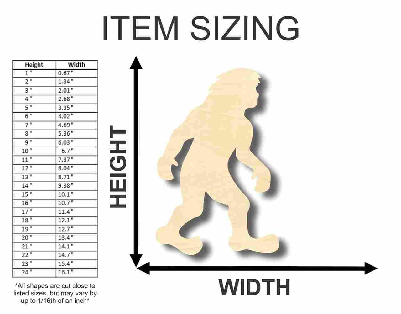 Unfinished Wood Bigfoot Shape - Craft - up to 46" DIY - Image 2