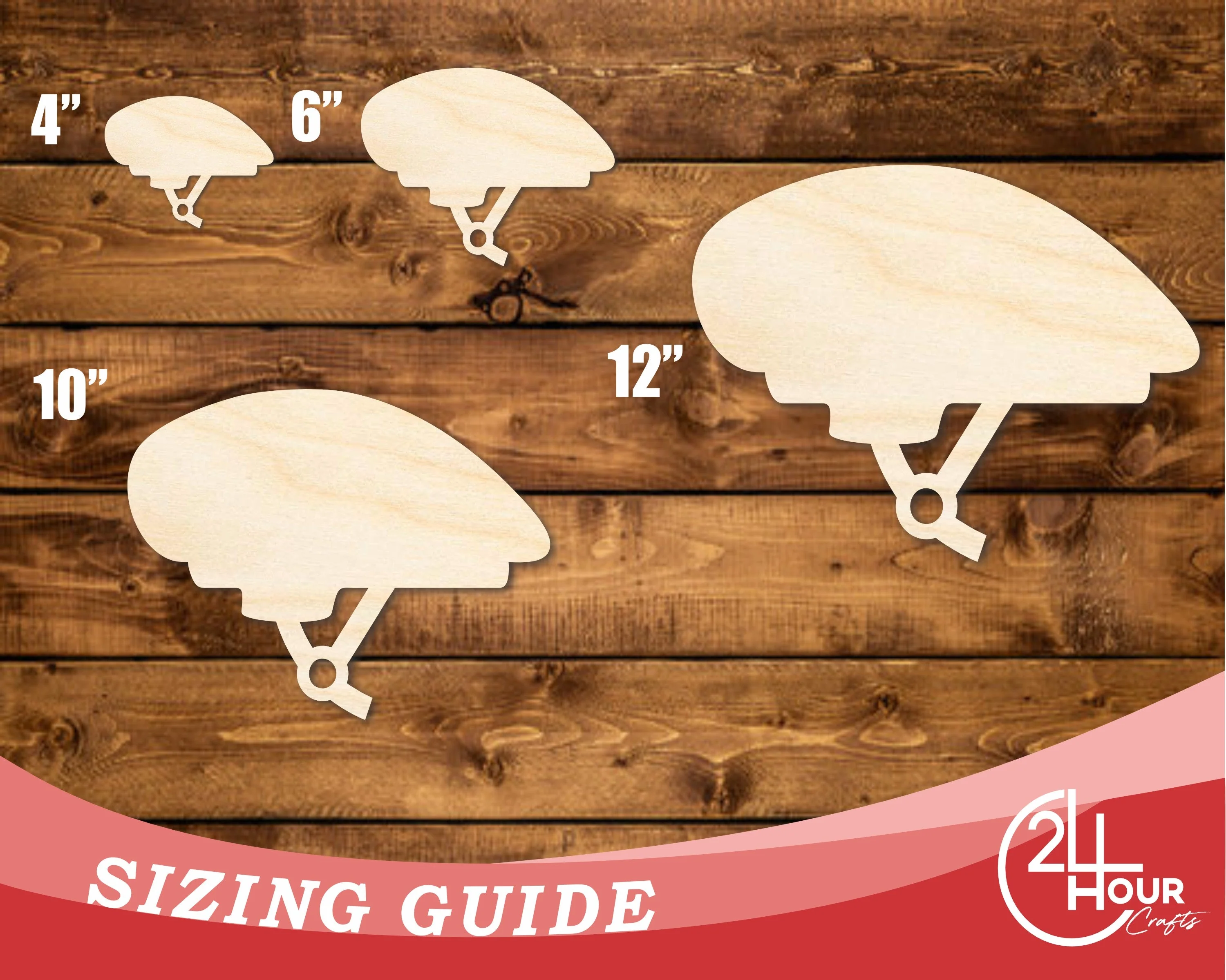 Unfinished Wood Bike Helmet Shape | DIY Craft Cutout | up to 46" DIY - Image 3