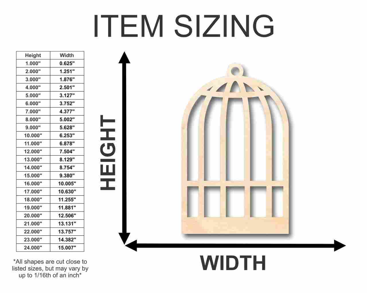 Unfinished Wood Birdcage Shape - Craft - up to 46" DIY - Image 2
