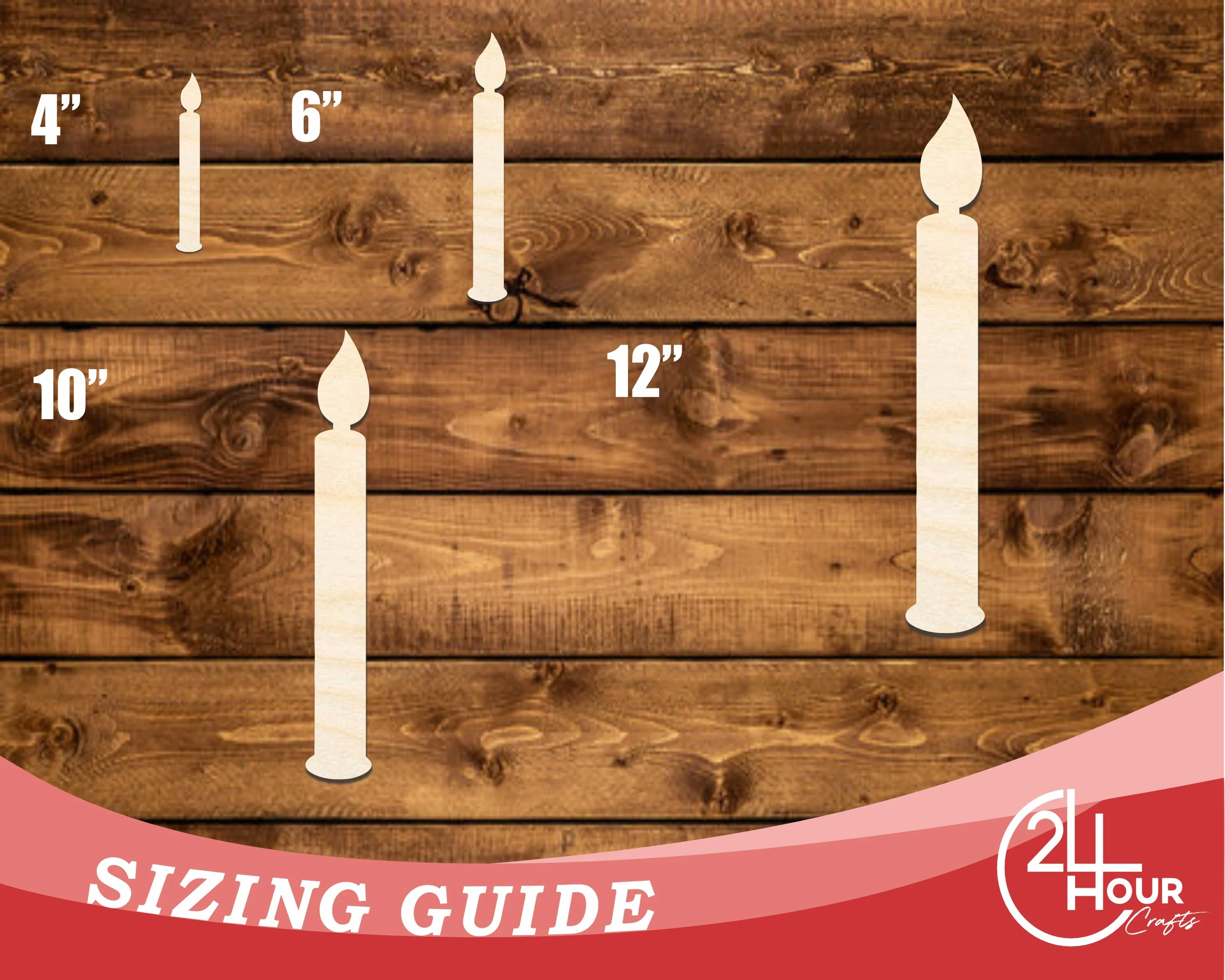 Unfinished Wood Birthday Candle Shape | DIY Craft Cutout | up to 46" DIY - Image 3