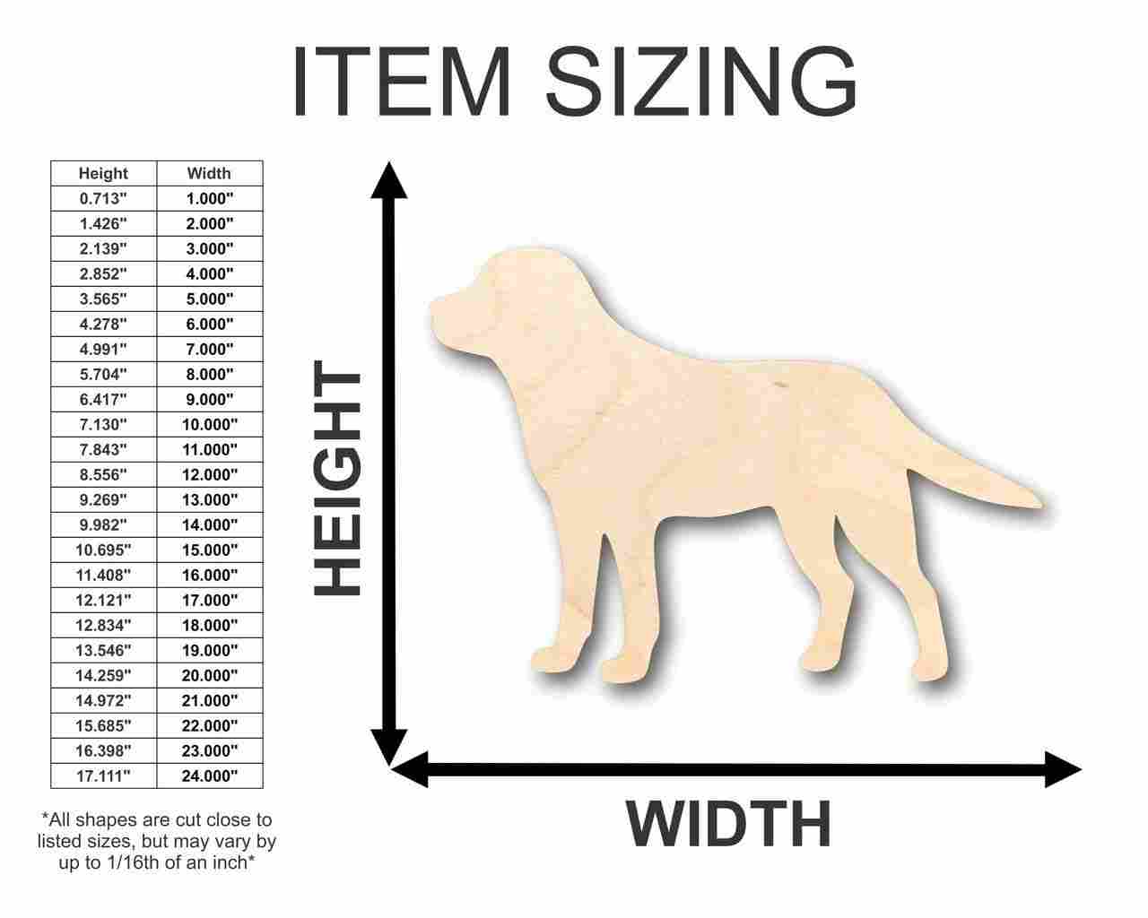 Unfinished Wood Black Golden Labrador Dog Shape - Animal - Pet - Craft - up to 46" DIY - Image 2