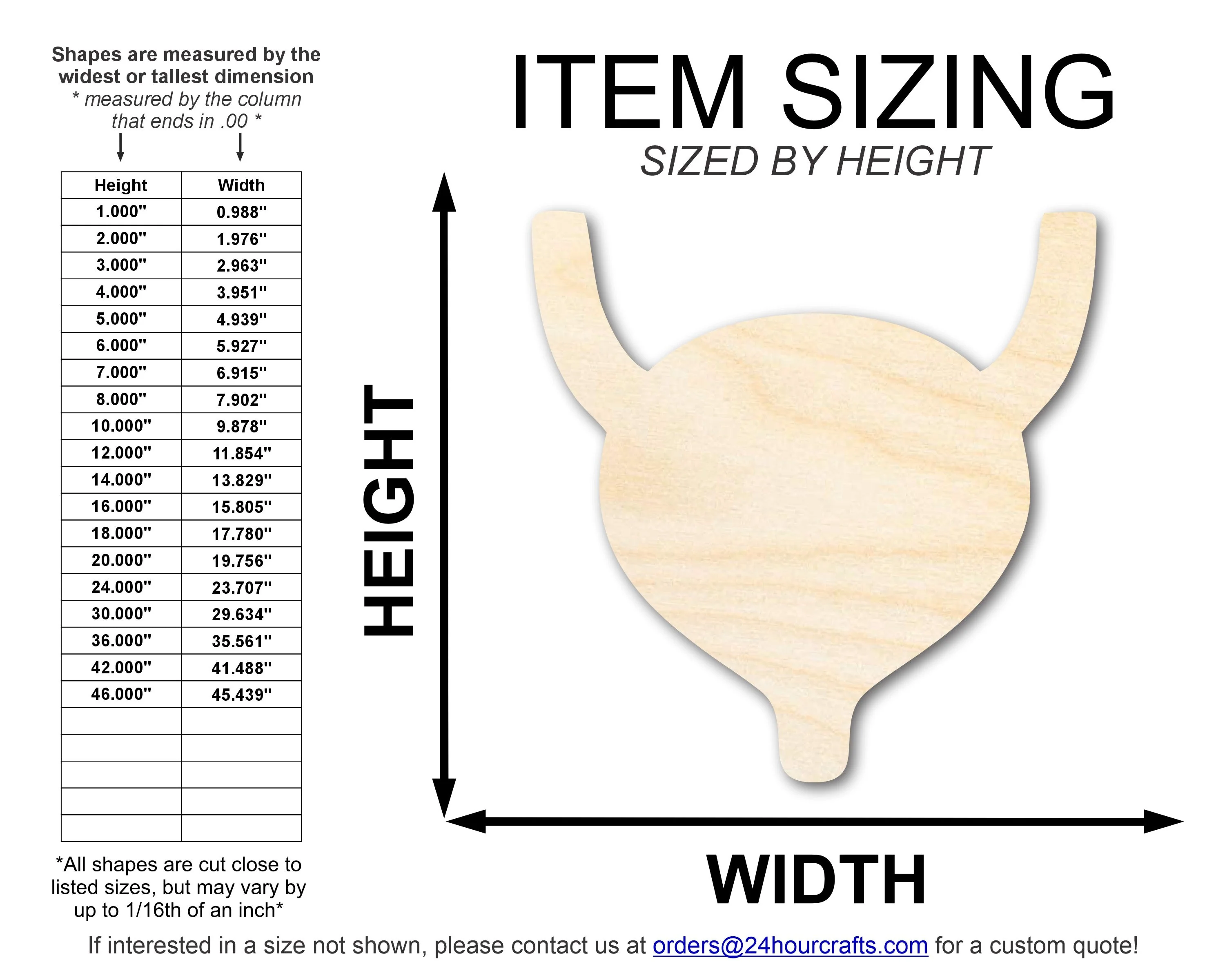 Unfinished Wood Bladder Shape | DIY Craft Cutout | up to 46" DIY - Image 2