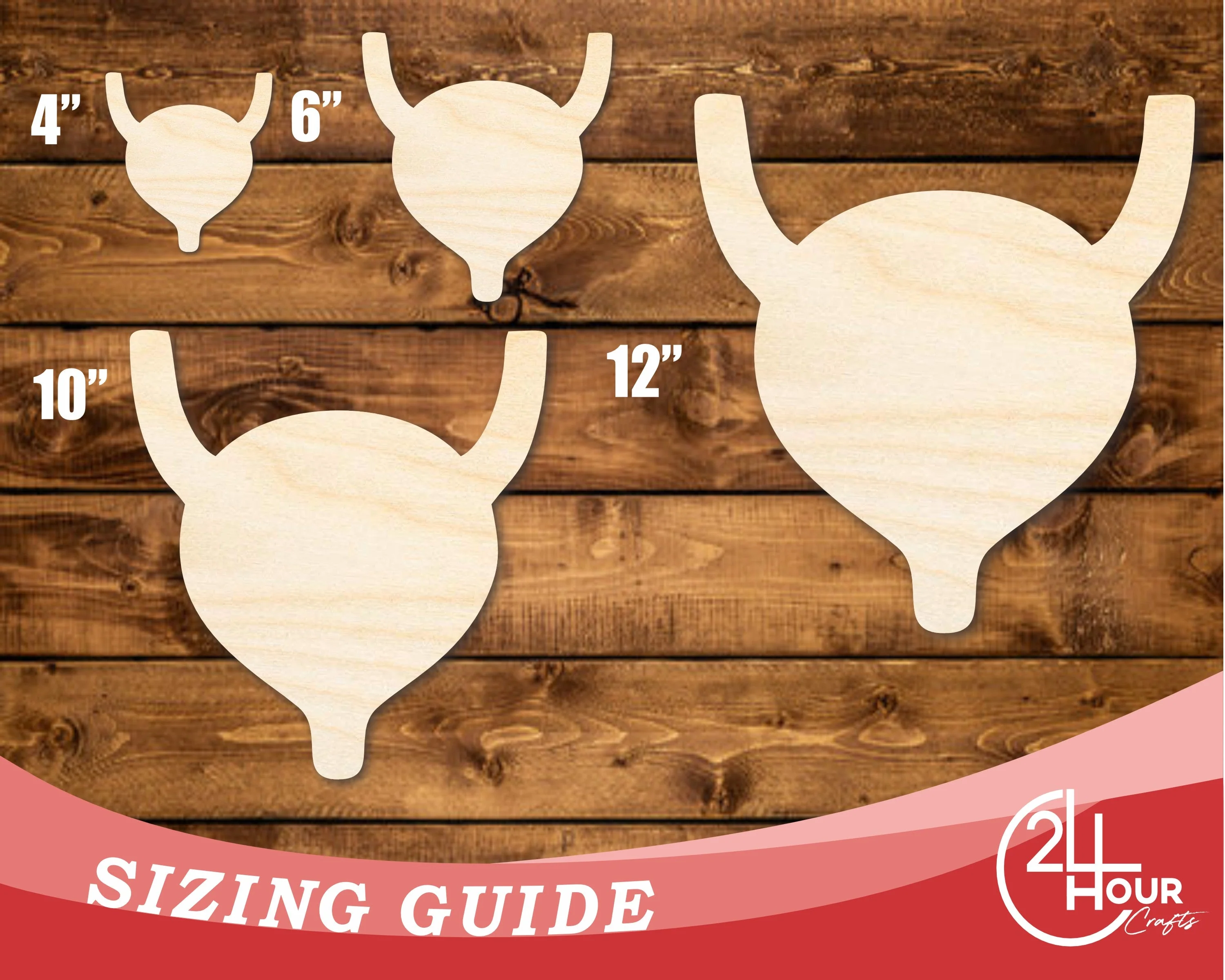 Unfinished Wood Bladder Shape | DIY Craft Cutout | up to 46" DIY - Image 3