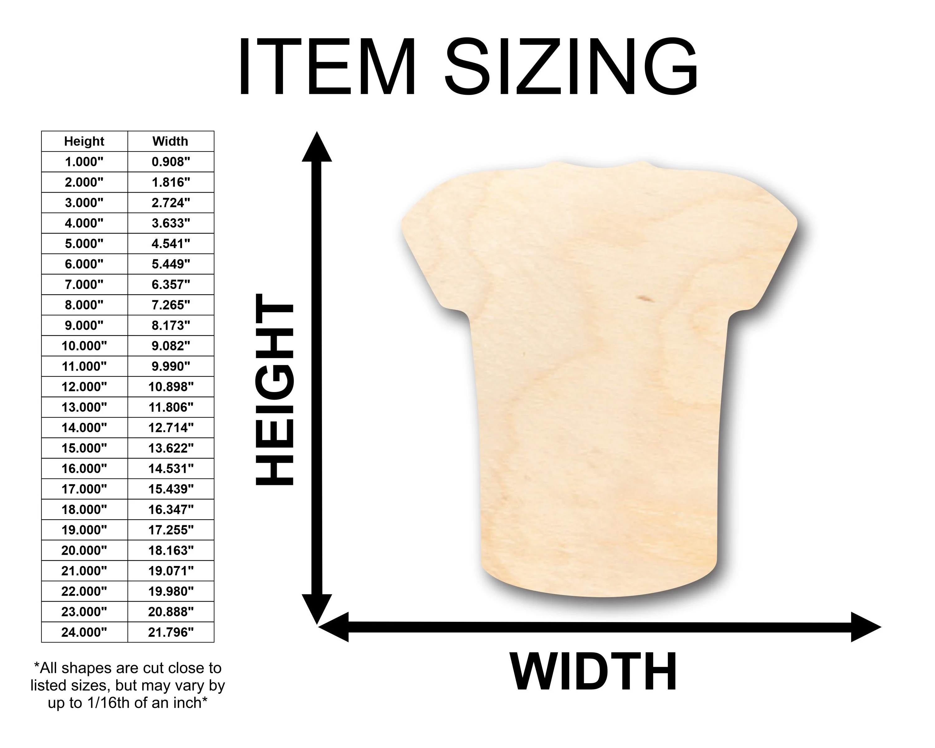 Unfinished Wood Blank Football Jersey Shape - Craft - up to 46" DIY - Image 2