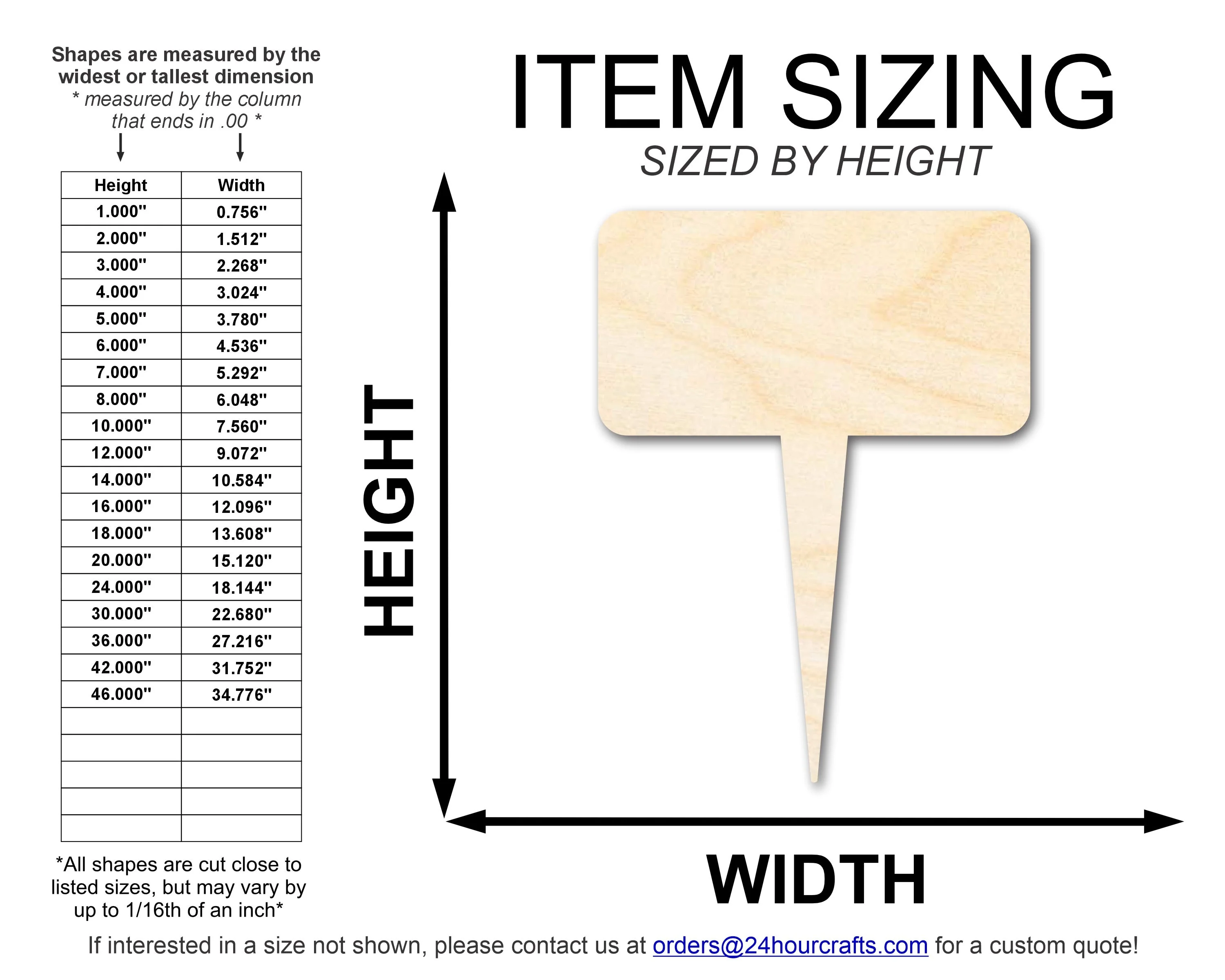 Unfinished Wood Blank Garden Stake Shape | DIY Craft Cutout | up to 46" DIY - Image 2