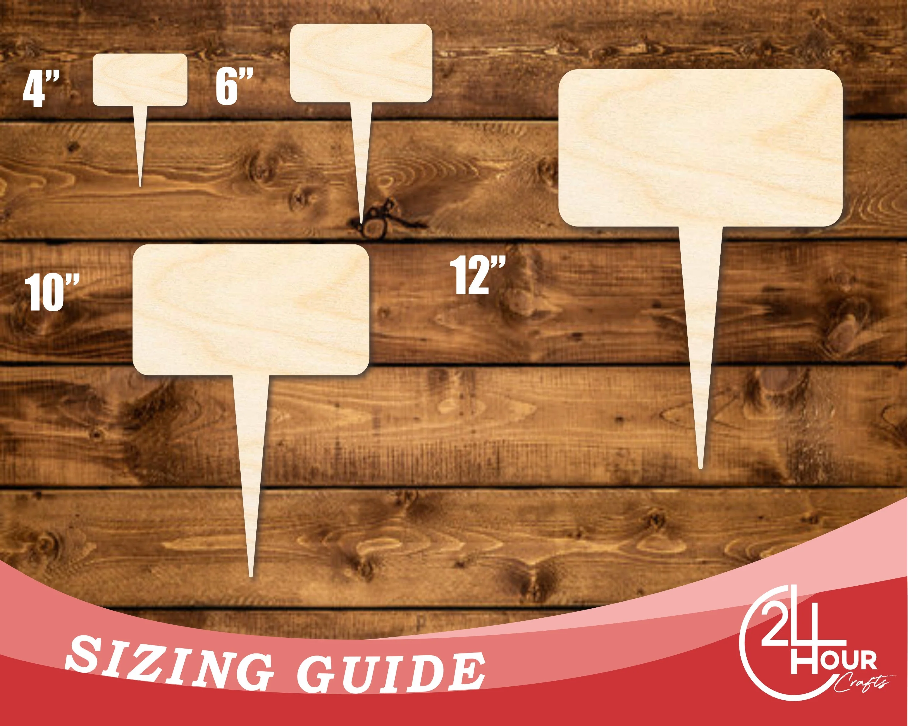 Unfinished Wood Blank Garden Stake Shape | DIY Craft Cutout | up to 46" DIY - Image 3