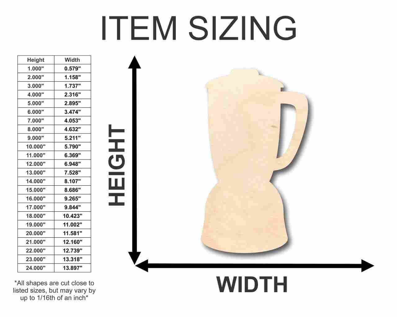 Unfinished Wood Blender Shape - Craft - up to 46" DIY - Image 2