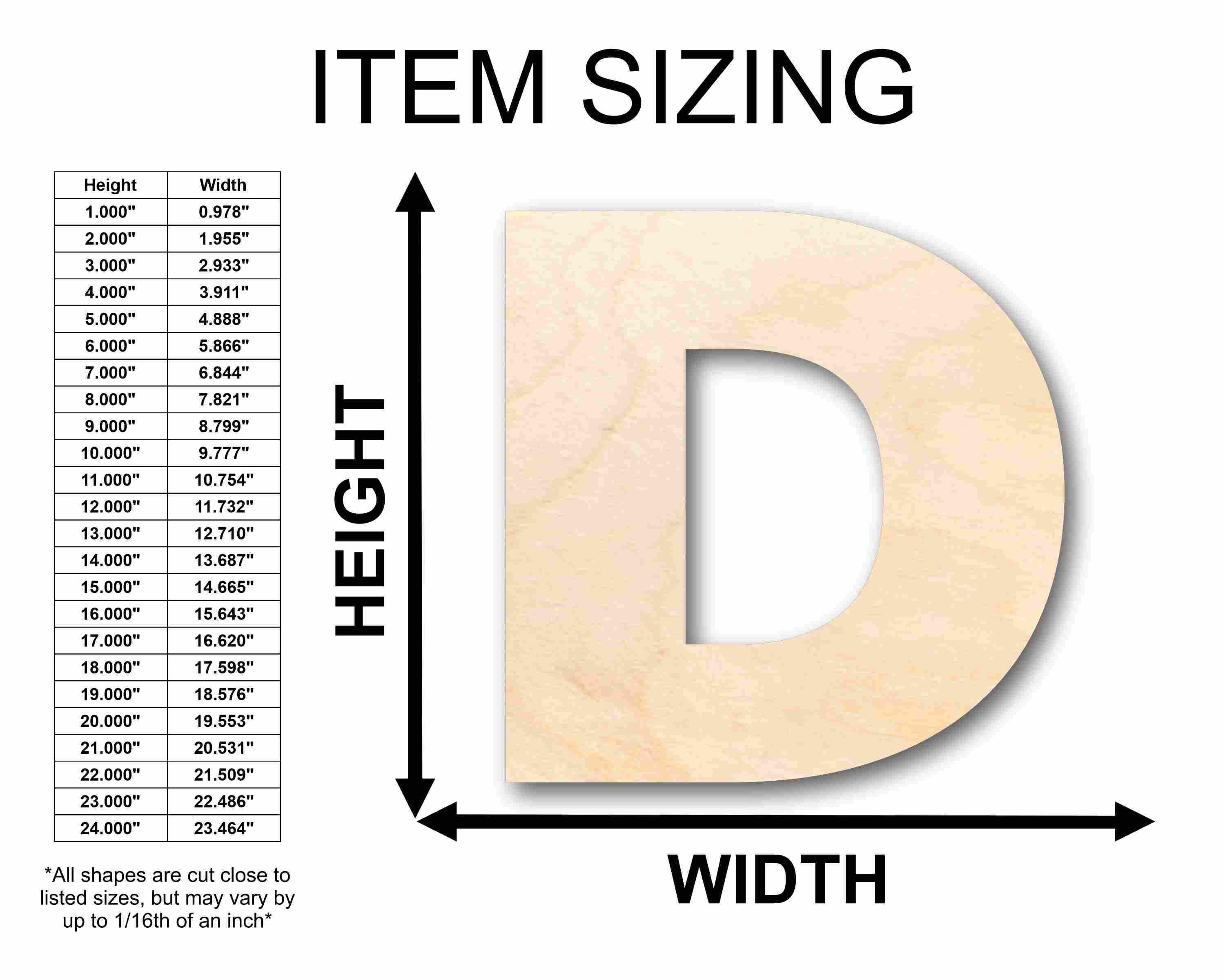 Unfinished Wood Block Letter D - Craft - up to 46" DIY - Image 2