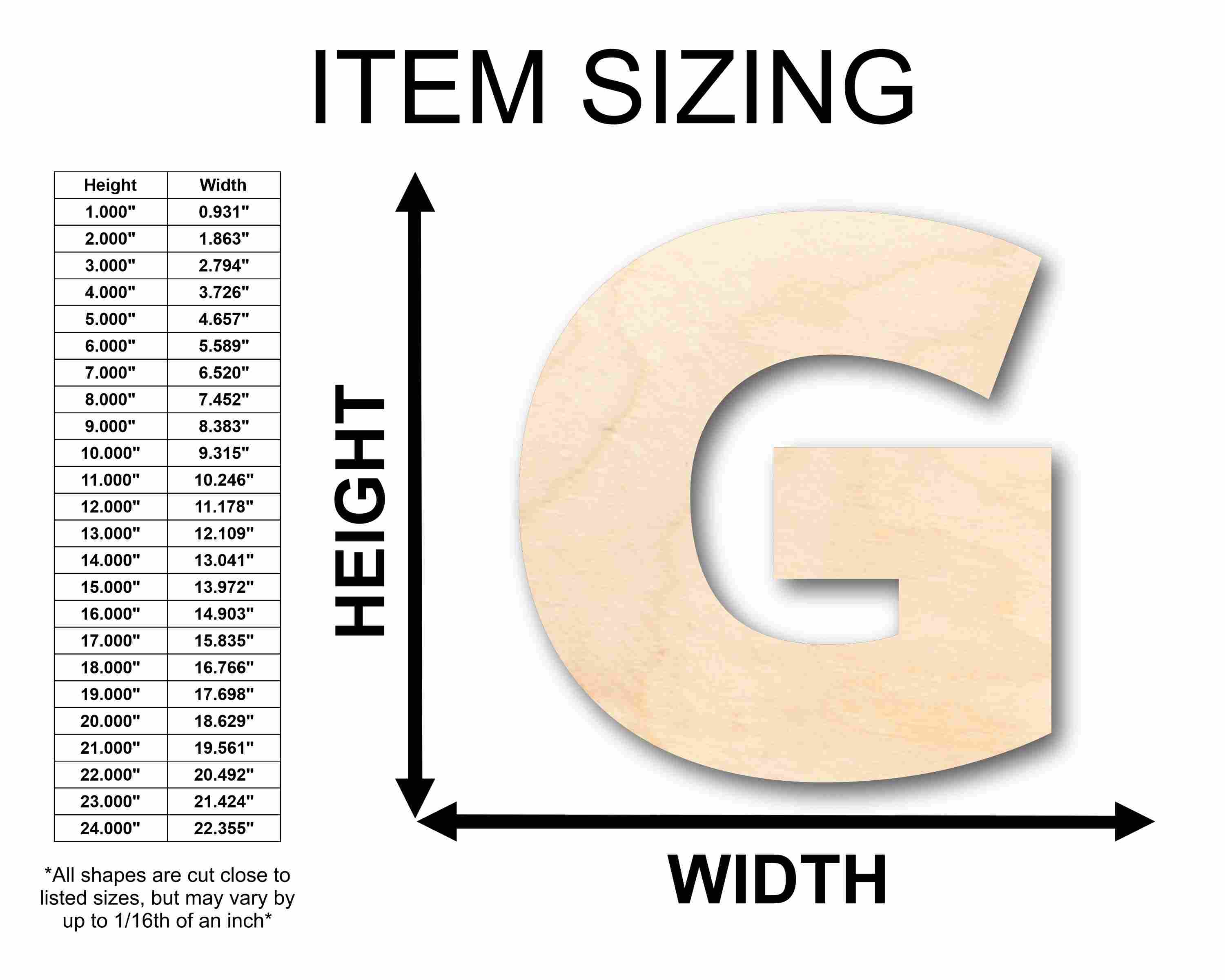 Unfinished Wood Block Letter G - Craft - up to 46" DIY - Image 2
