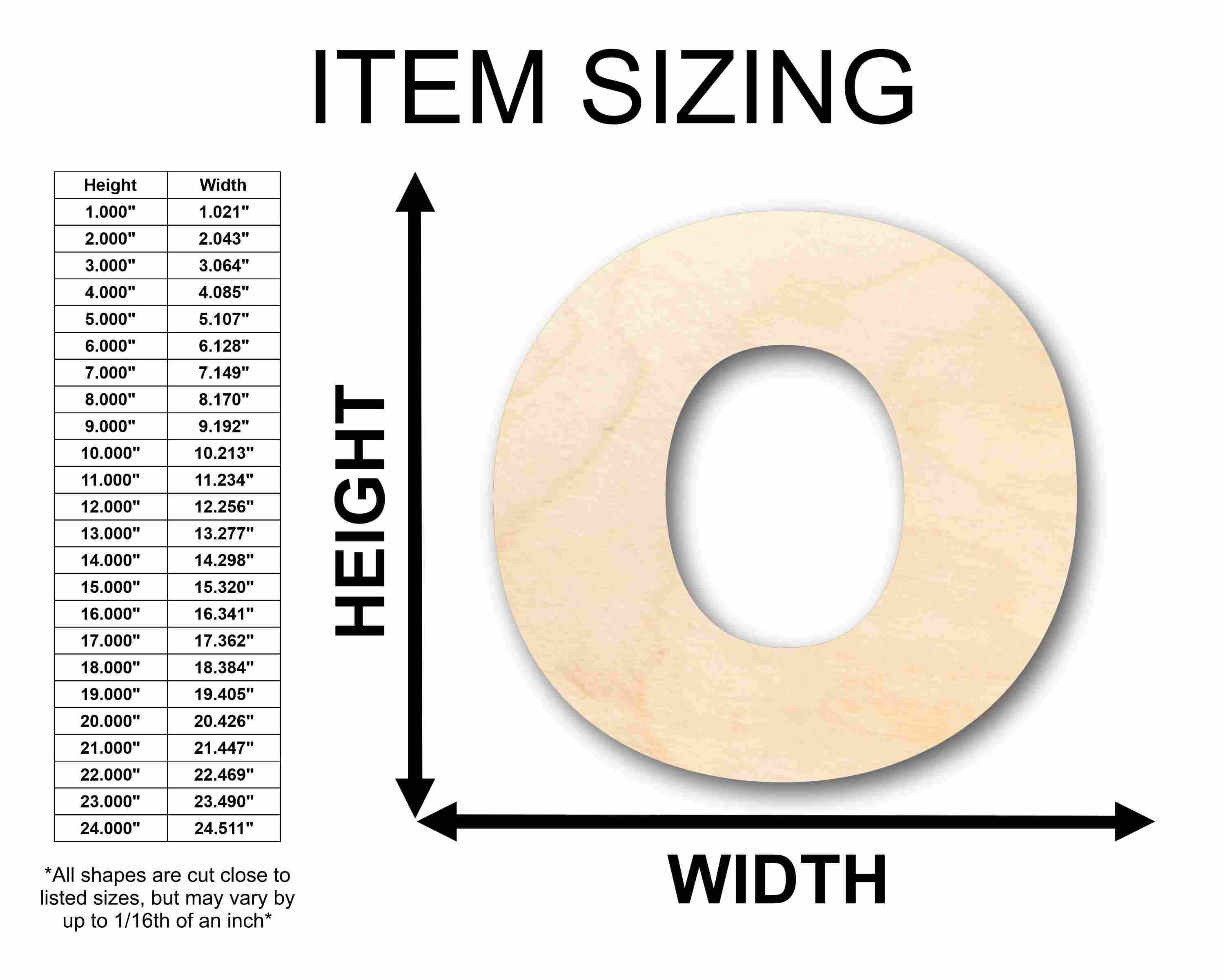 Unfinished Wood Block Letter O - Craft - up to 46" DIY - Image 2