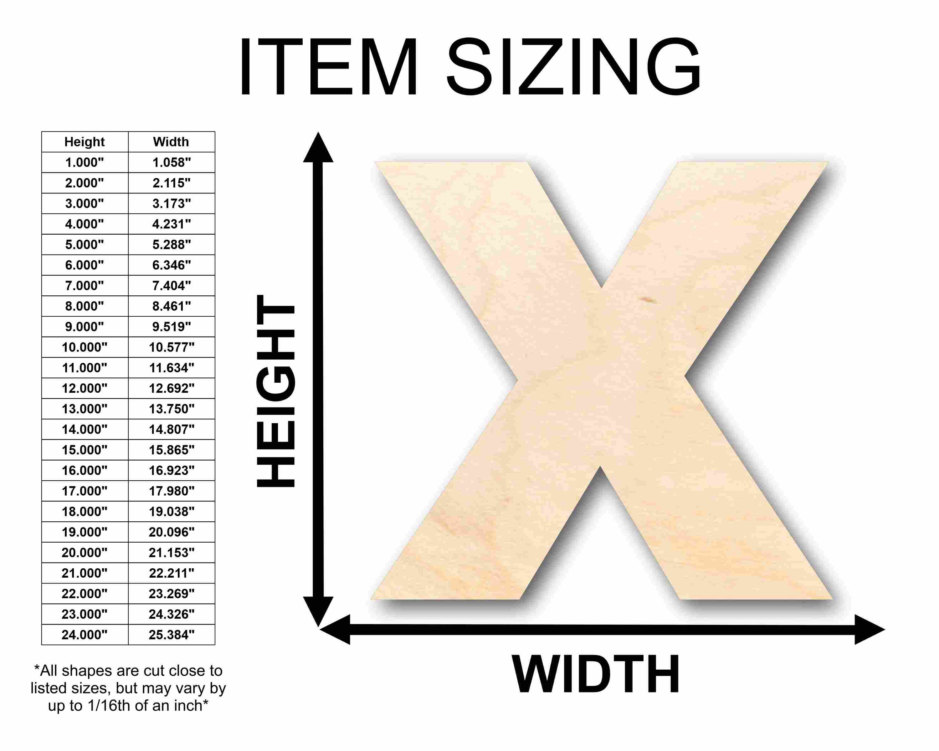Unfinished Wood Block Letter X - Craft - up to 46" DIY - Image 2