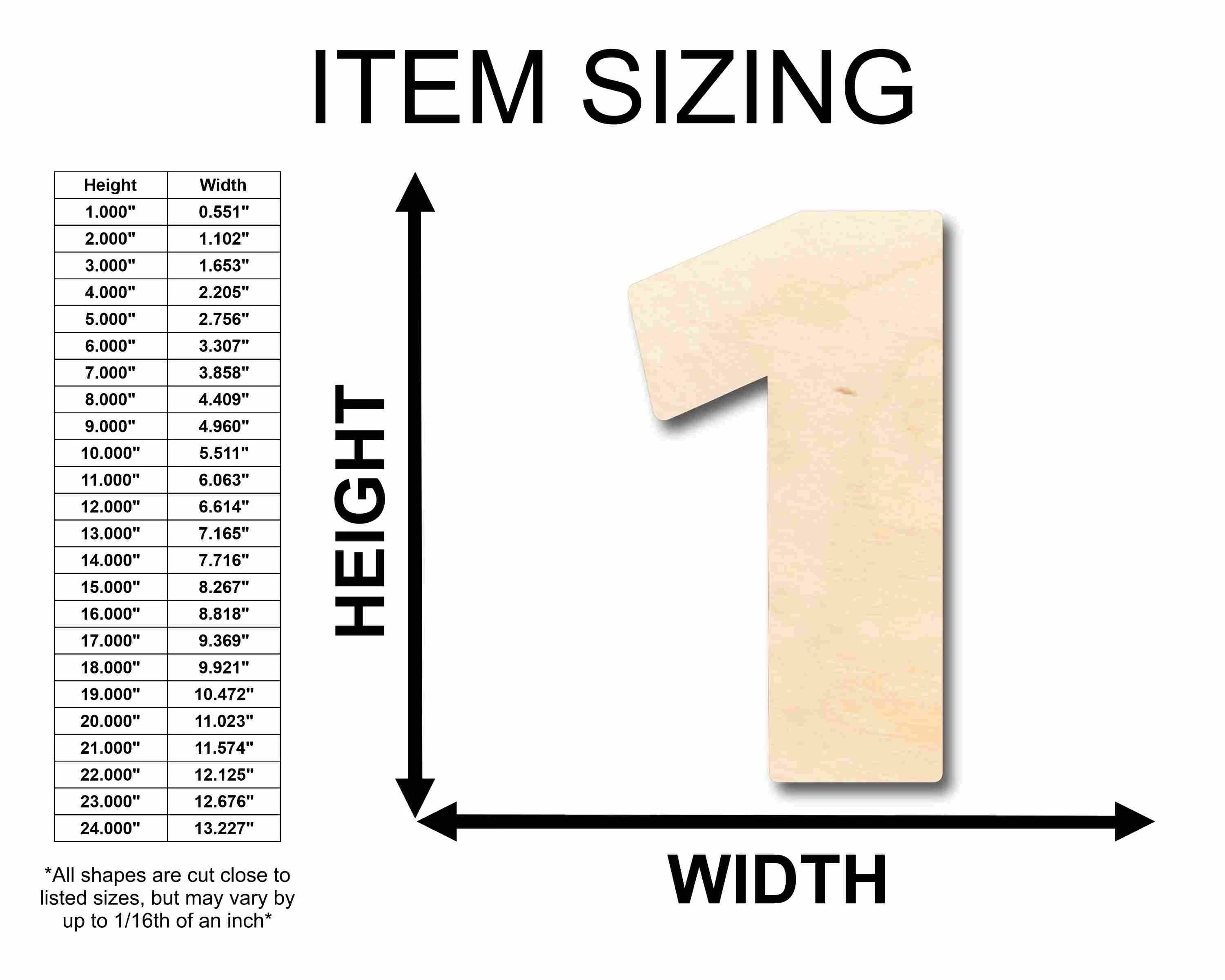 Unfinished Wood Block Number 1 - Craft - up to 46" DIY - Image 2