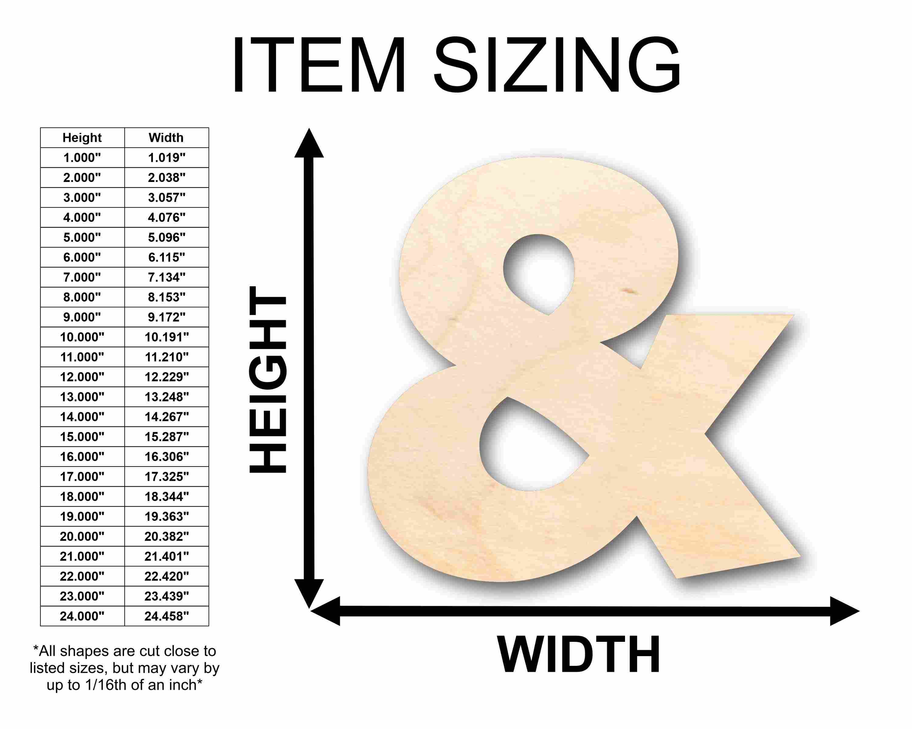 Unfinished Wood Block Symbol And - Craft - up to 46" DIY - Image 2