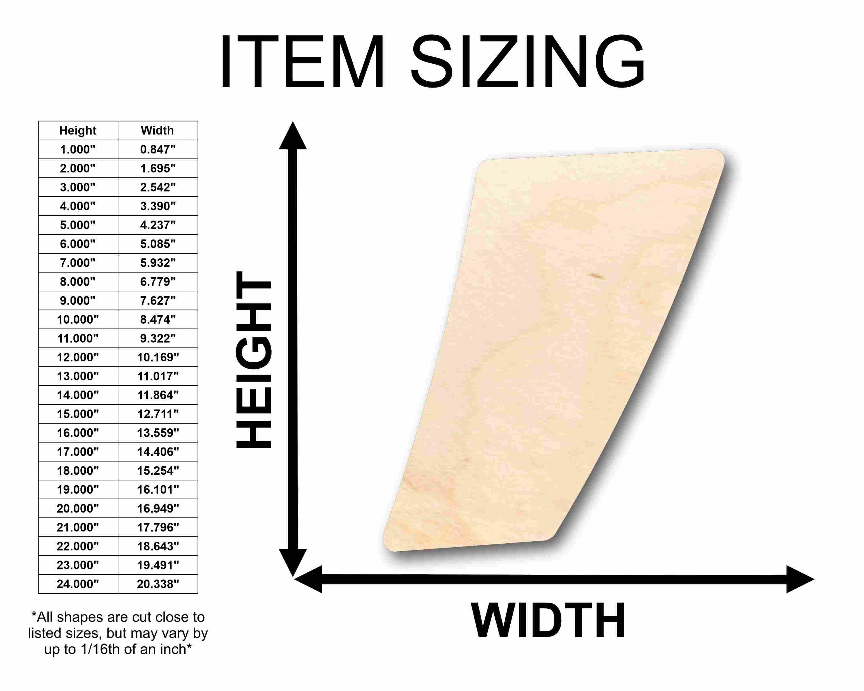 Unfinished Wood Block Symbol Comma - Craft - up to 46" DIY - Image 2
